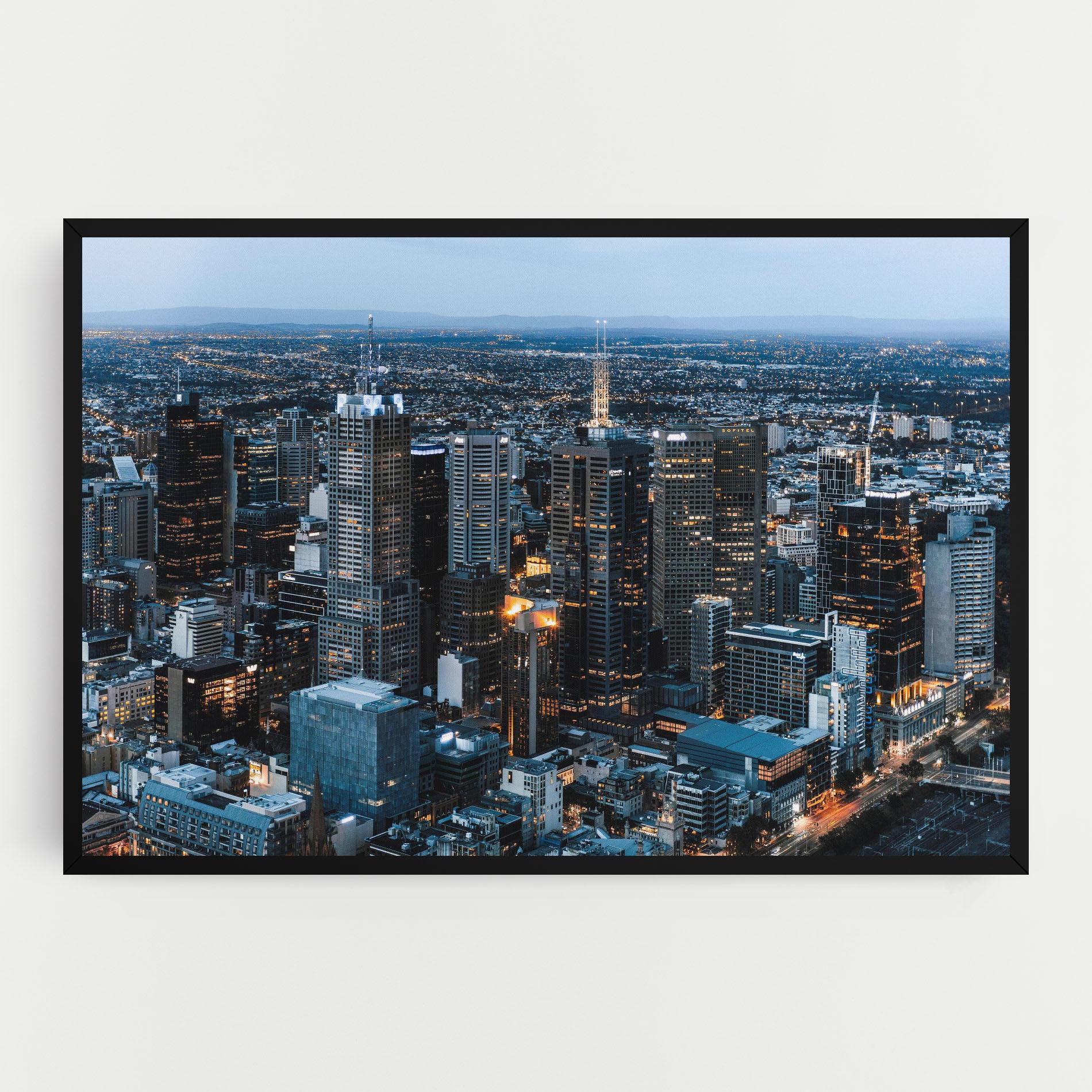 Tablou Canvas Yellow Lights Skyline mockup 0