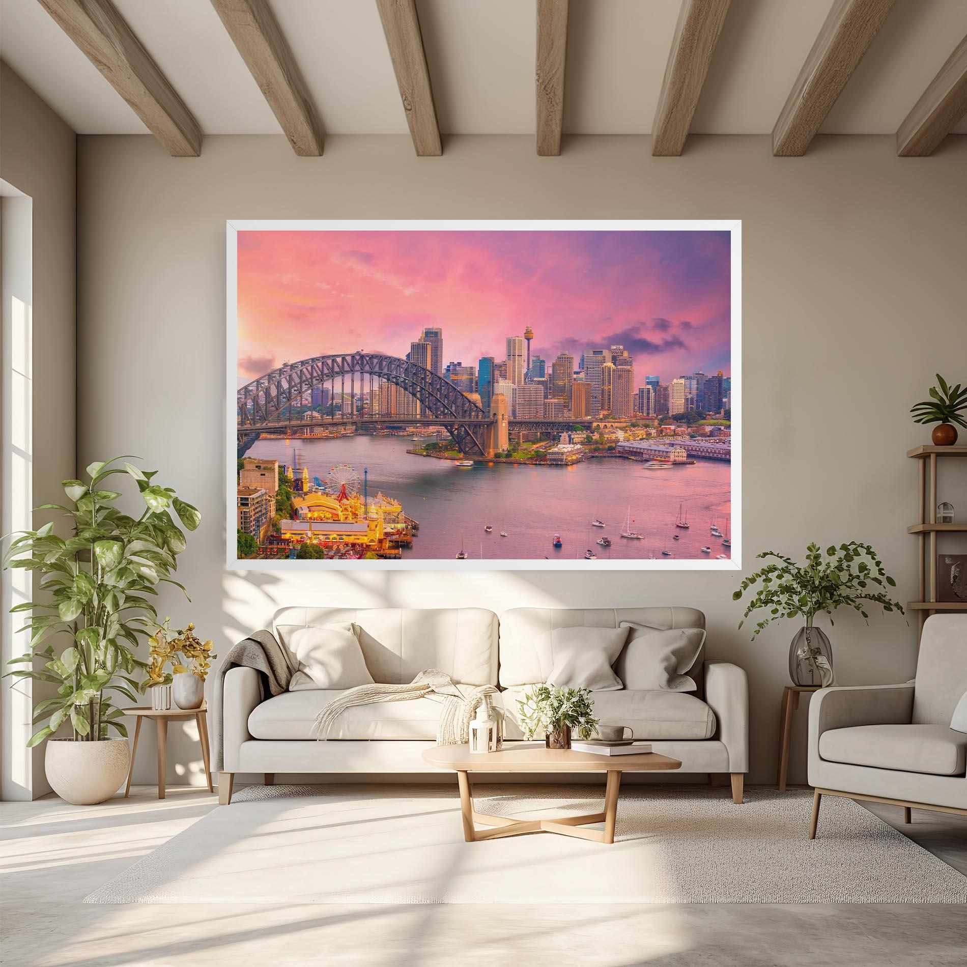 Tablou Canvas Pink Sydney Skyline mockup 6