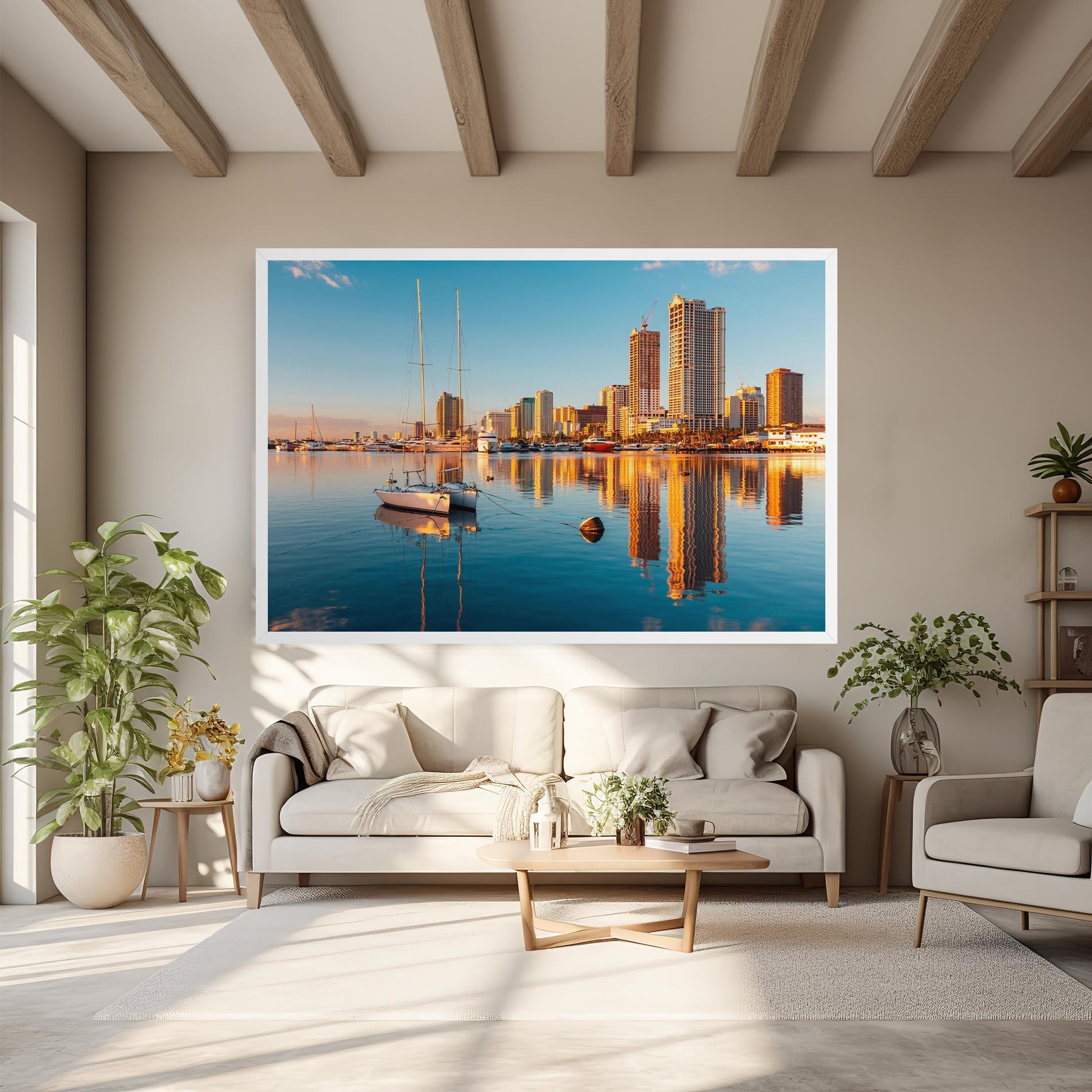 Tablou Canvas Skyscrapers Water mockup 6