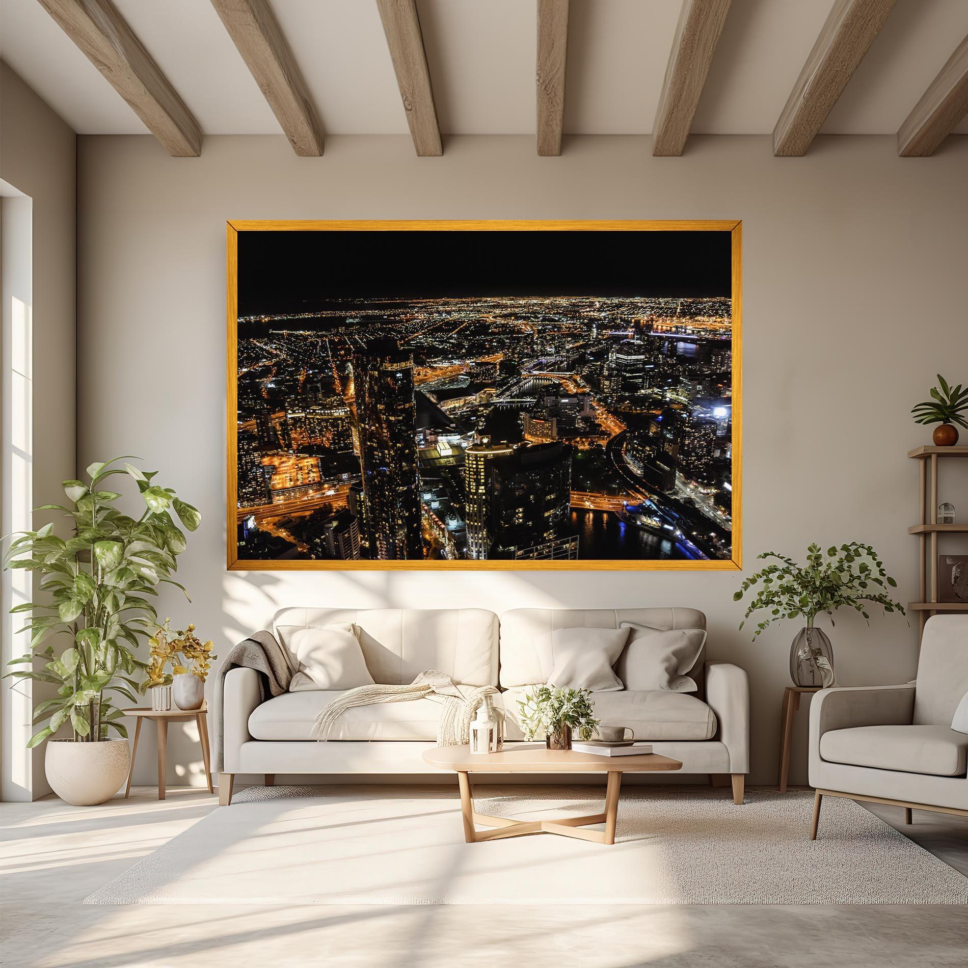 Tablou Canvas Black City Light mockup 6