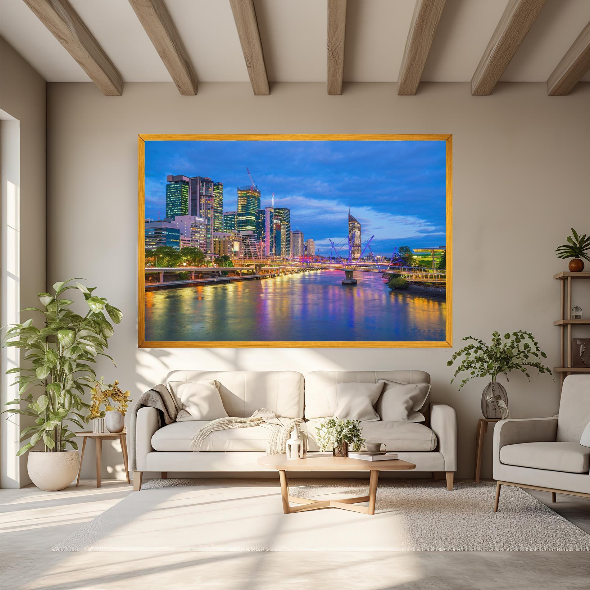 Tablou Canvas Brisbane Skyline View mockup 6