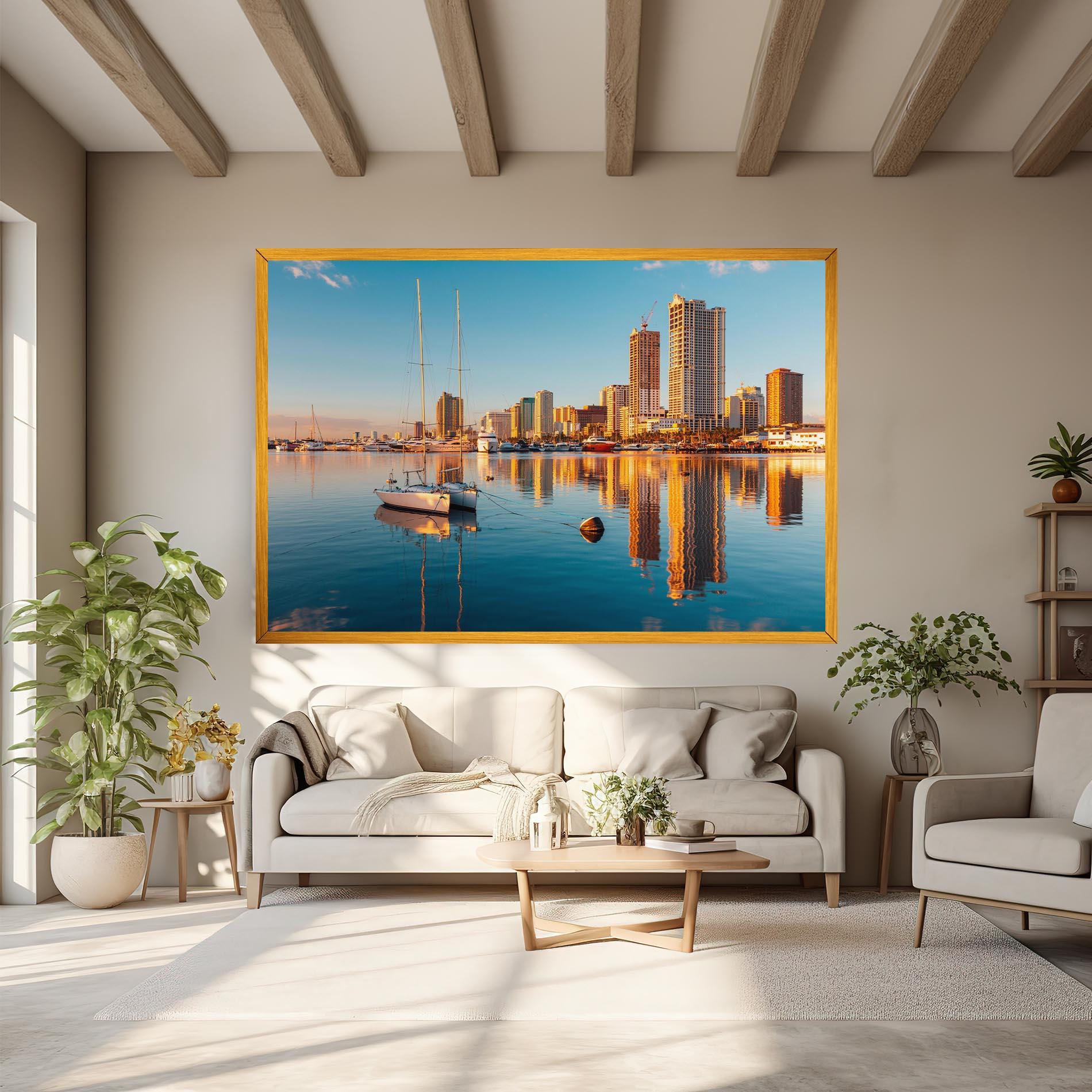 Tablou Canvas Skyscrapers Water mockup 6