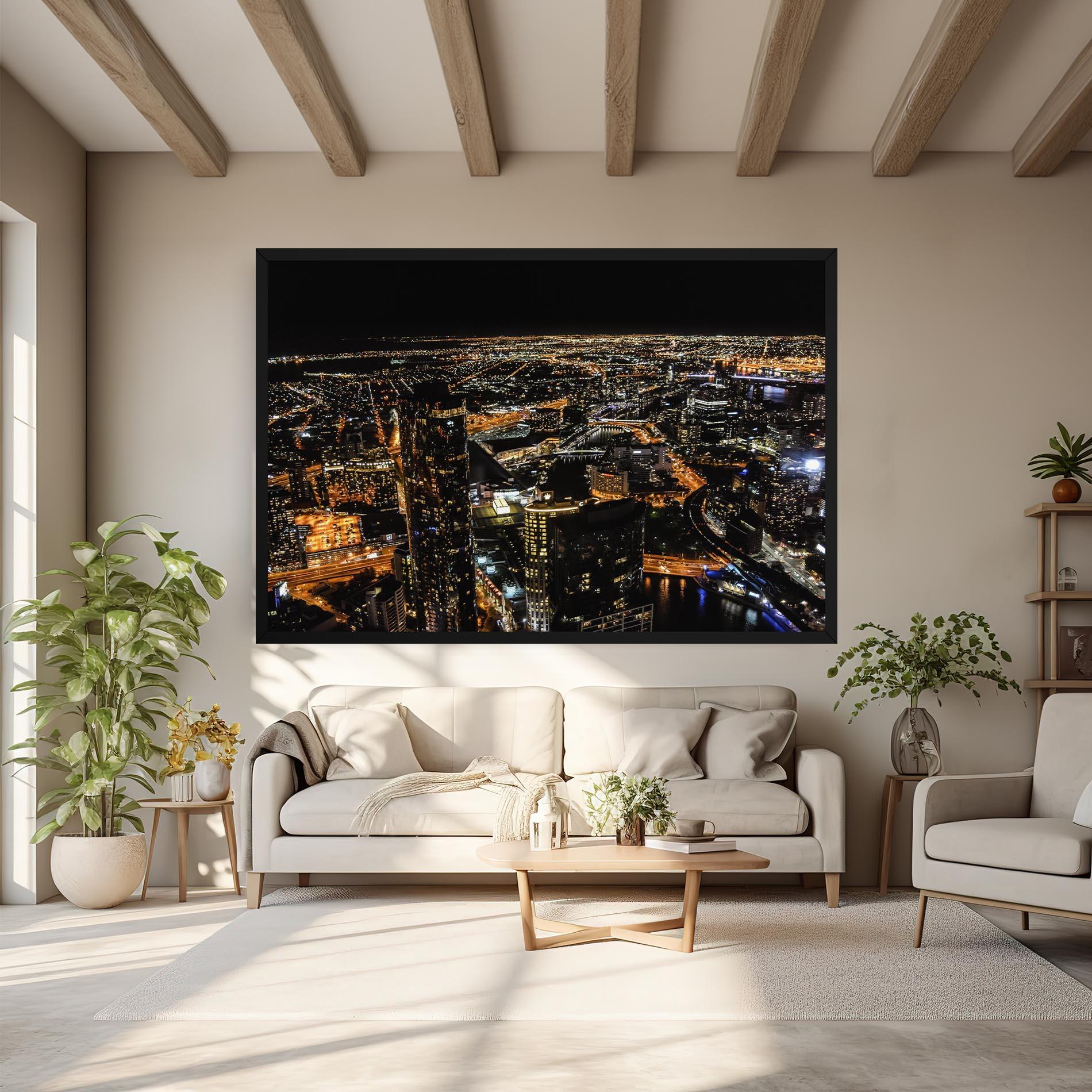 Tablou Canvas Black City Light mockup 6