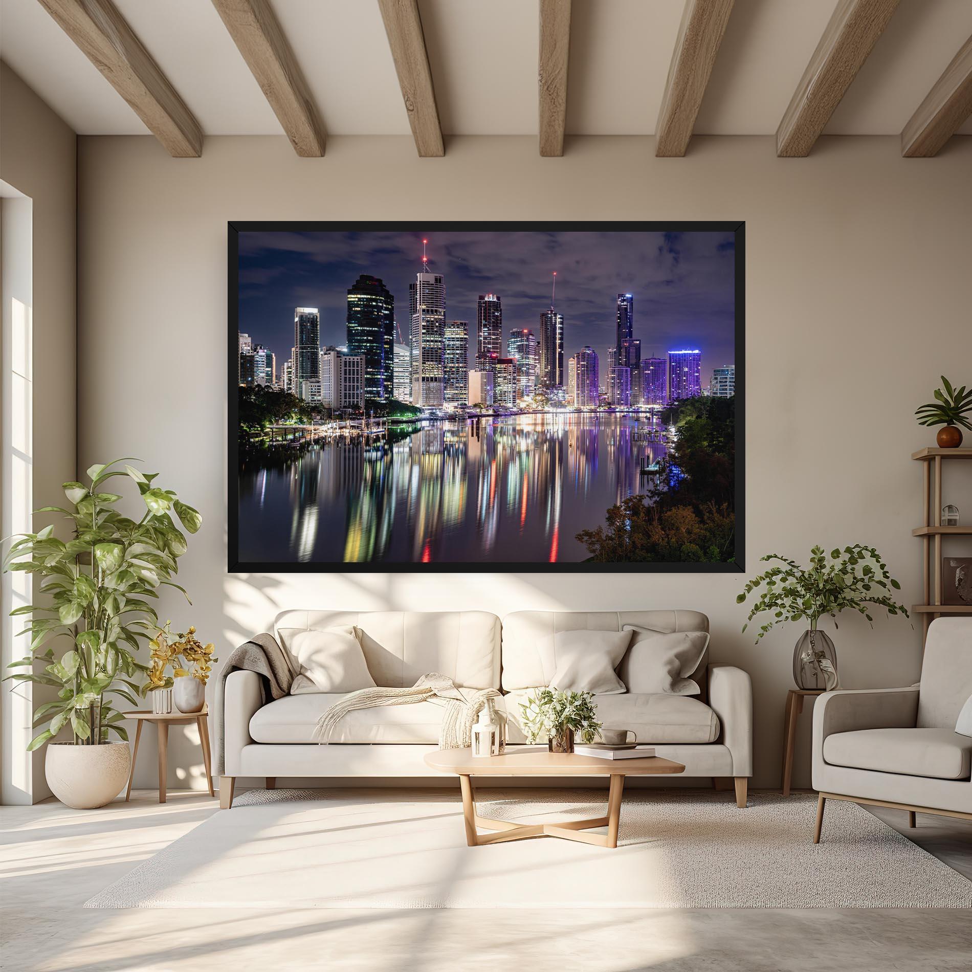 Tablou Canvas Brisbane Night mockup 6