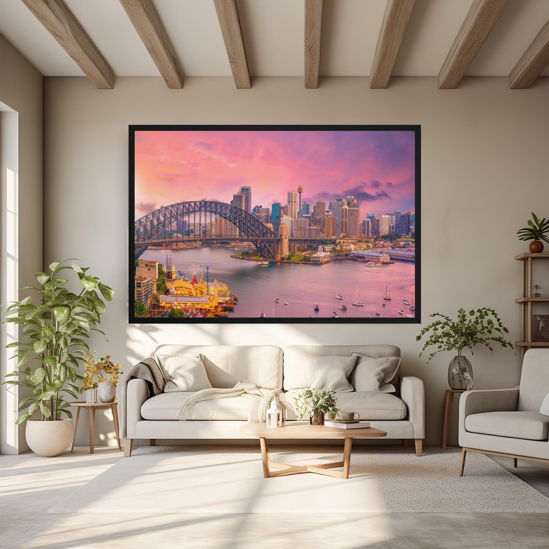Tablou Canvas Pink Sydney Skyline mockup 6