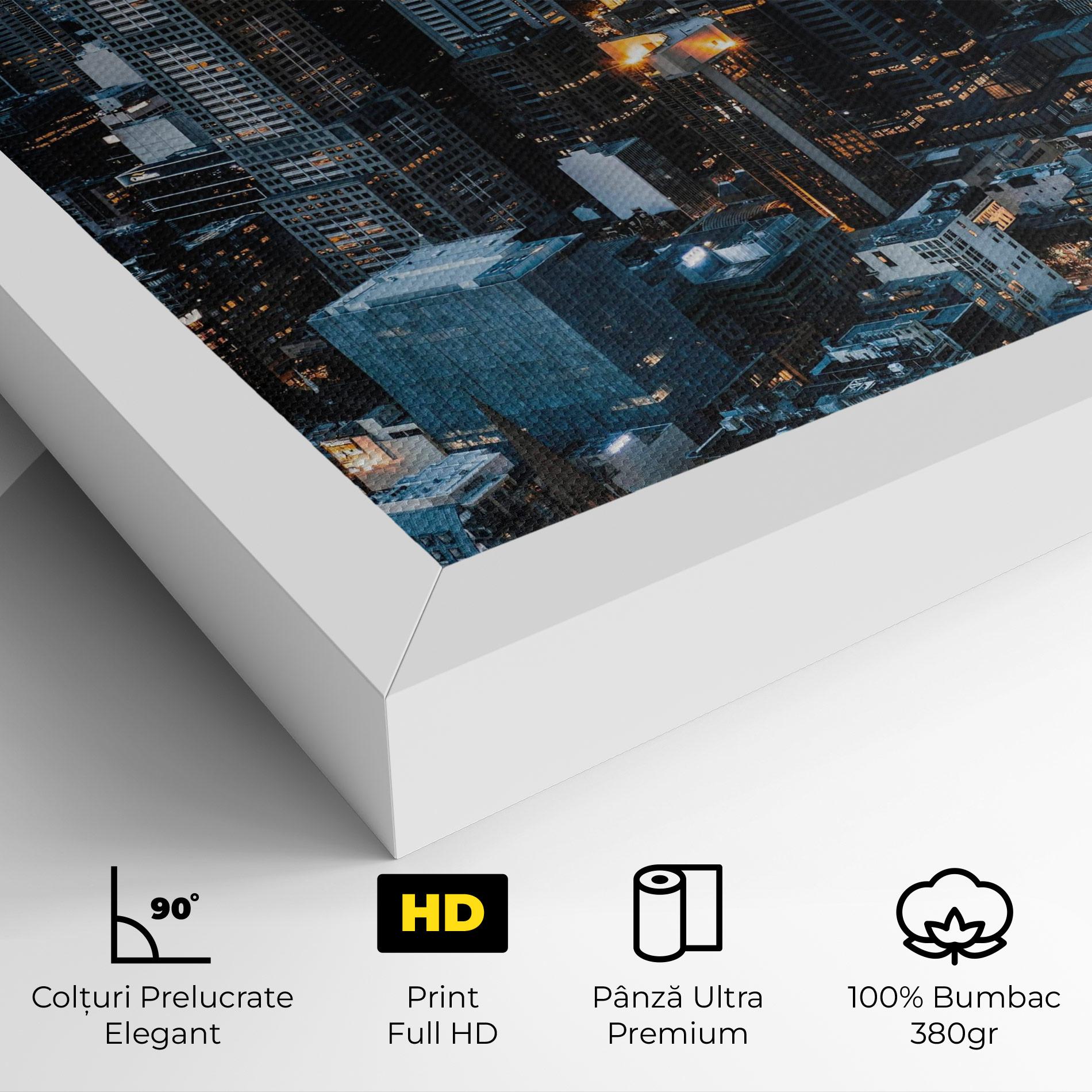 Tablou Canvas Yellow Lights Skyline mockup 4
