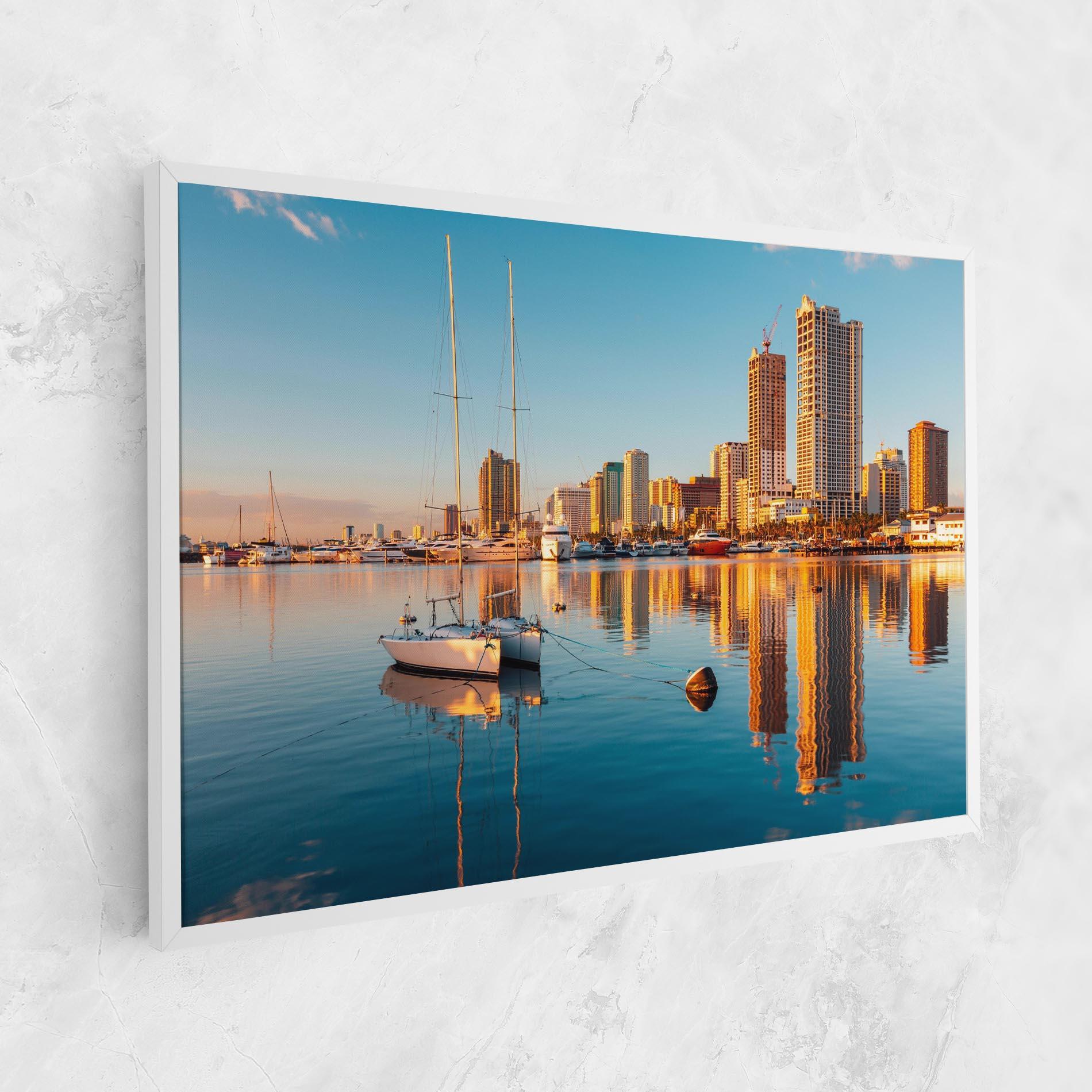 Tablou Canvas Skyscrapers Water mockup 1