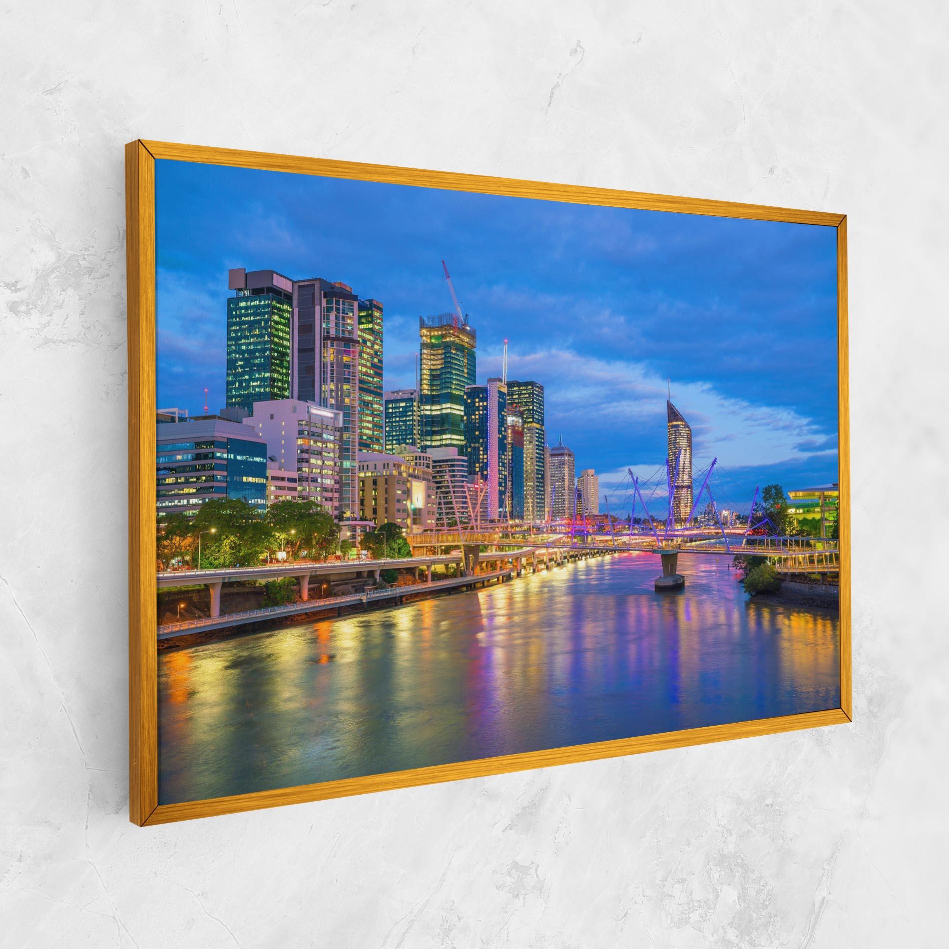 Tablou Canvas Brisbane Skyline View mockup 1