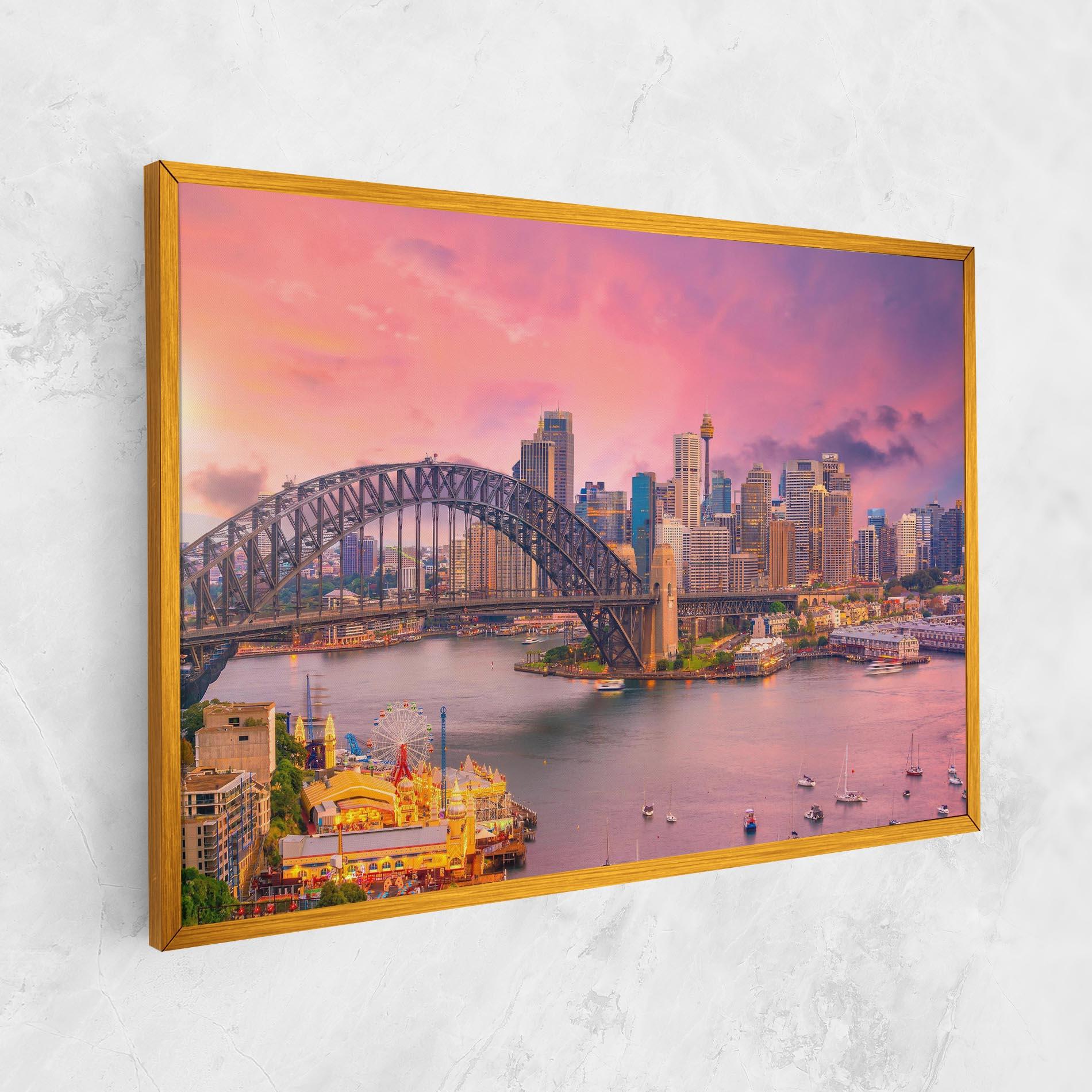 Tablou Canvas Pink Sydney Skyline mockup 1