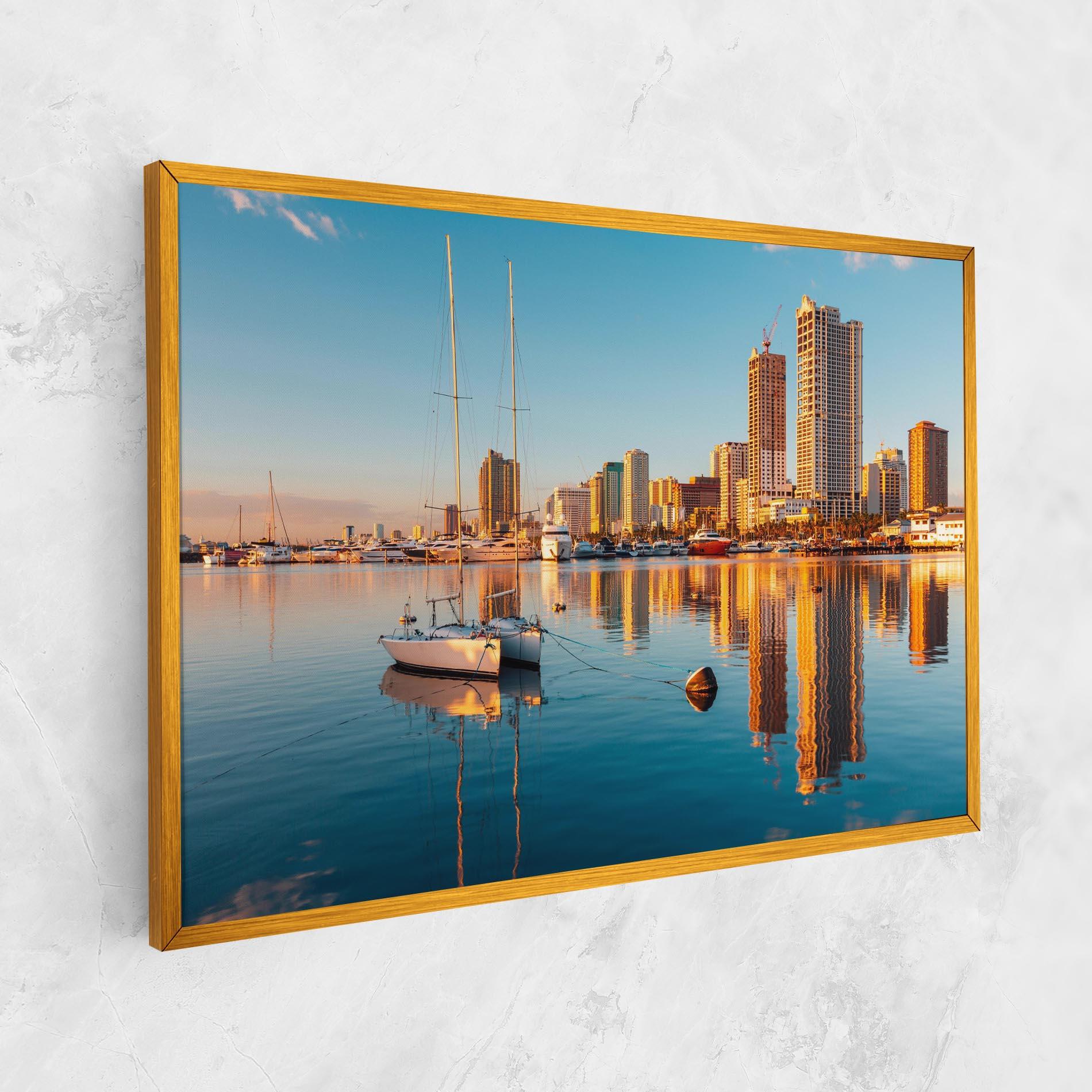 Tablou Canvas Skyscrapers Water mockup 1