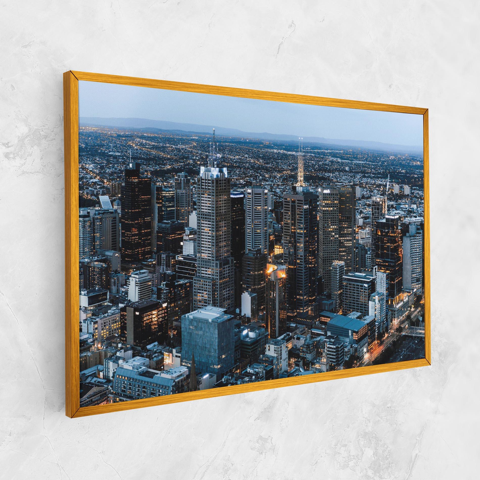 Tablou Canvas Yellow Lights Skyline mockup 1