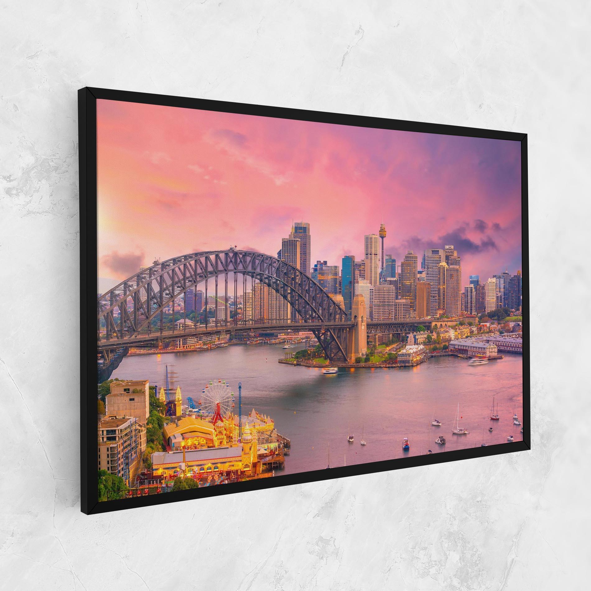 Tablou Canvas Pink Sydney Skyline mockup 1