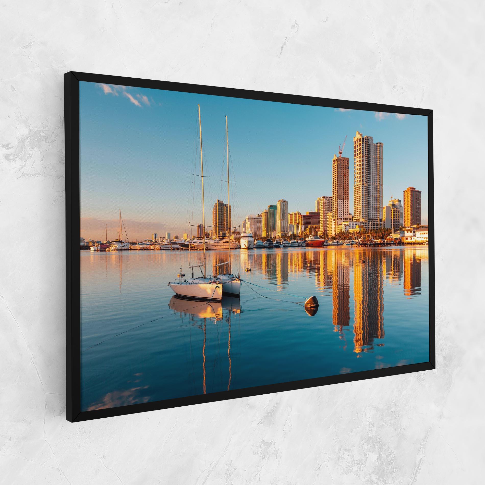 Tablou Canvas Skyscrapers Water mockup 1