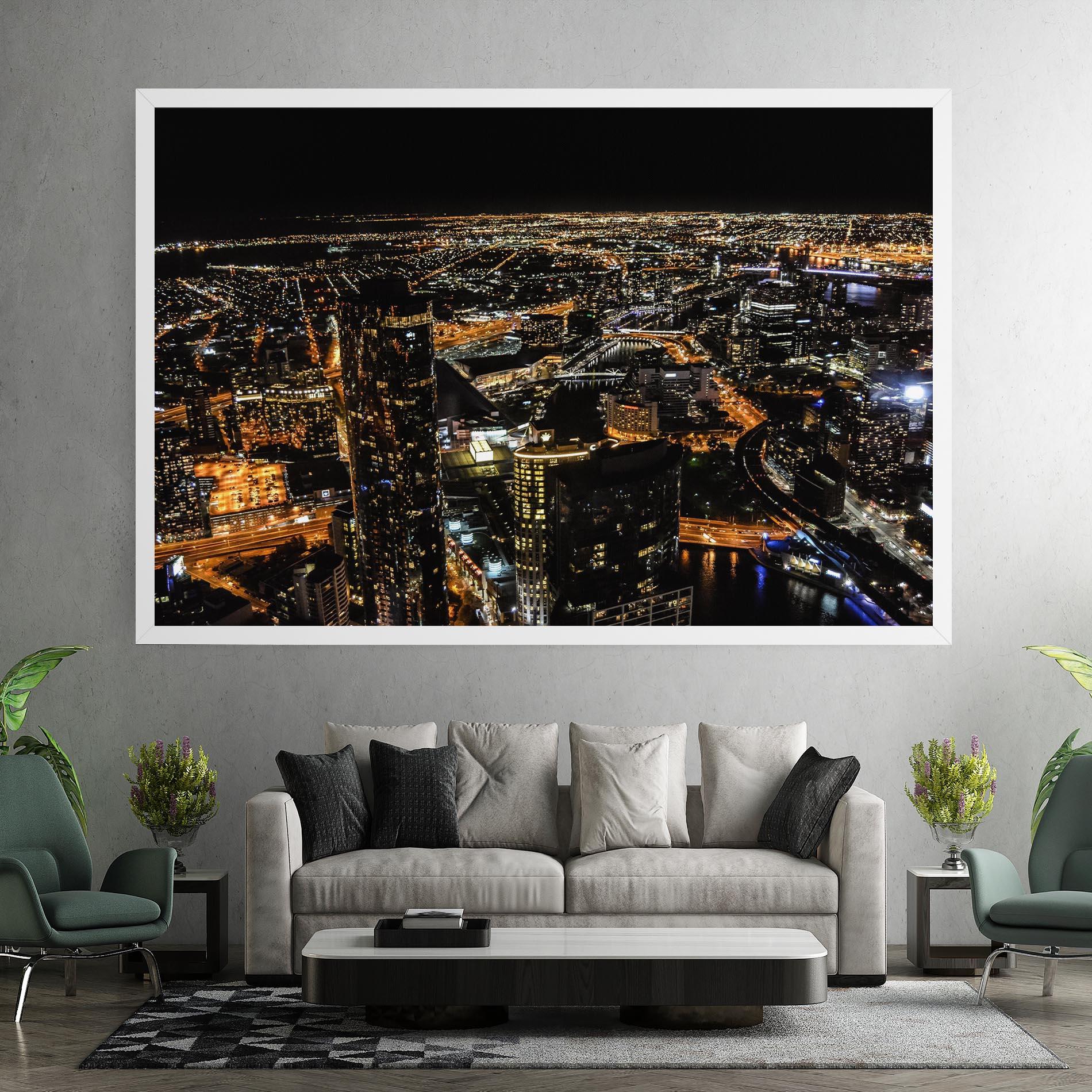 Tablou Canvas Black City Light mockup 7