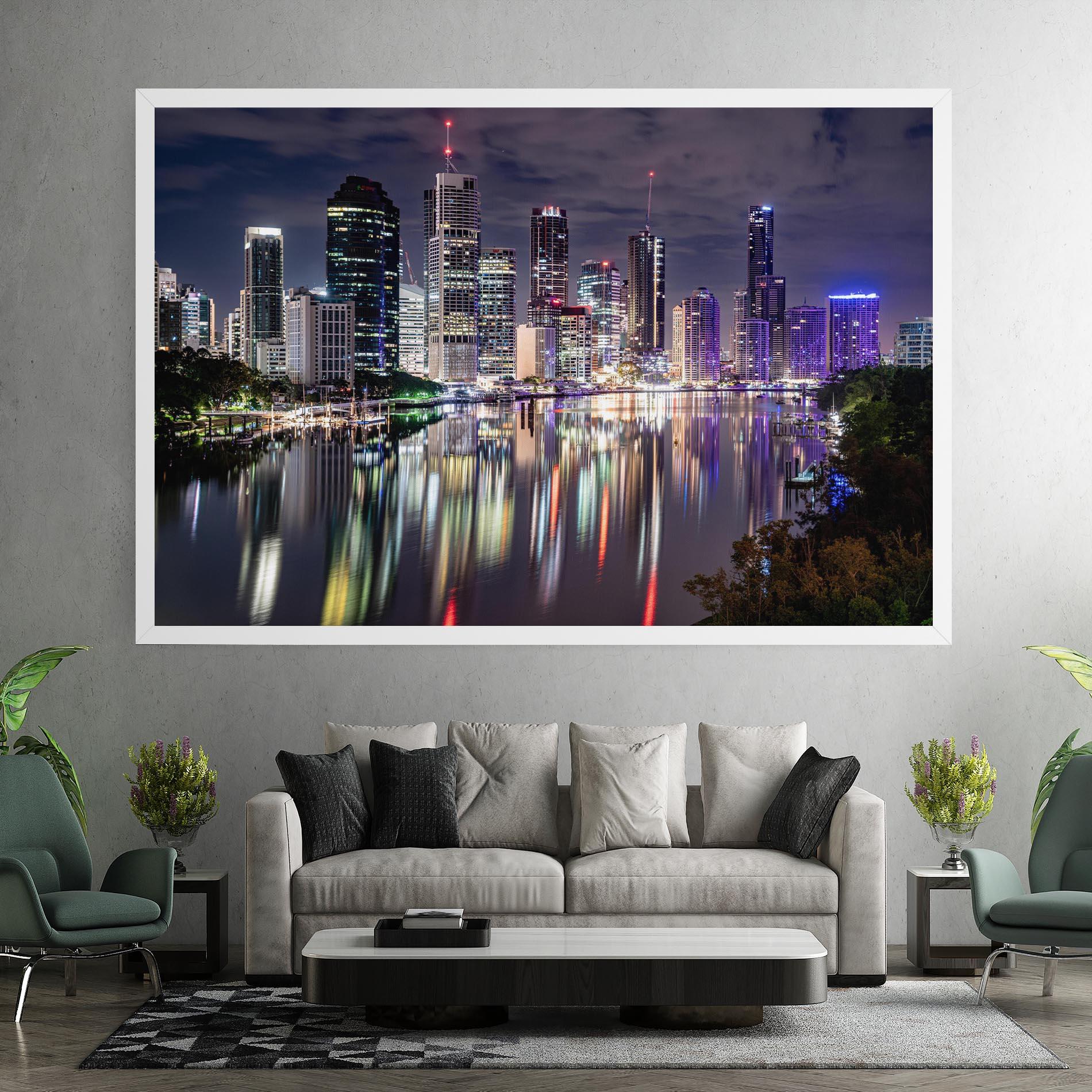 Tablou Canvas Brisbane Night mockup 7