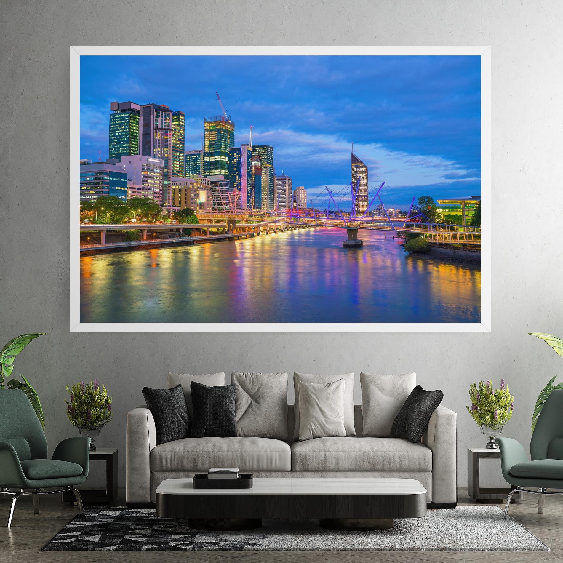 Tablou Canvas Brisbane Skyline View mockup 7