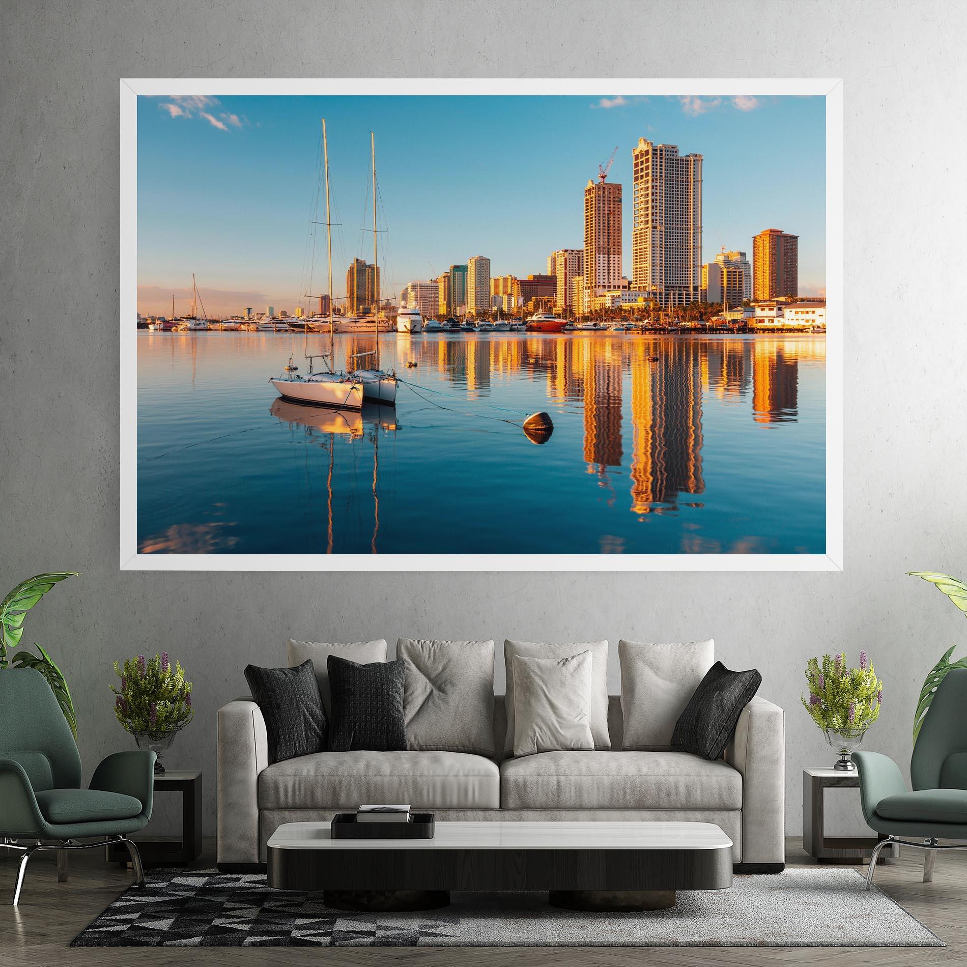 Tablou Canvas Skyscrapers Water mockup 7