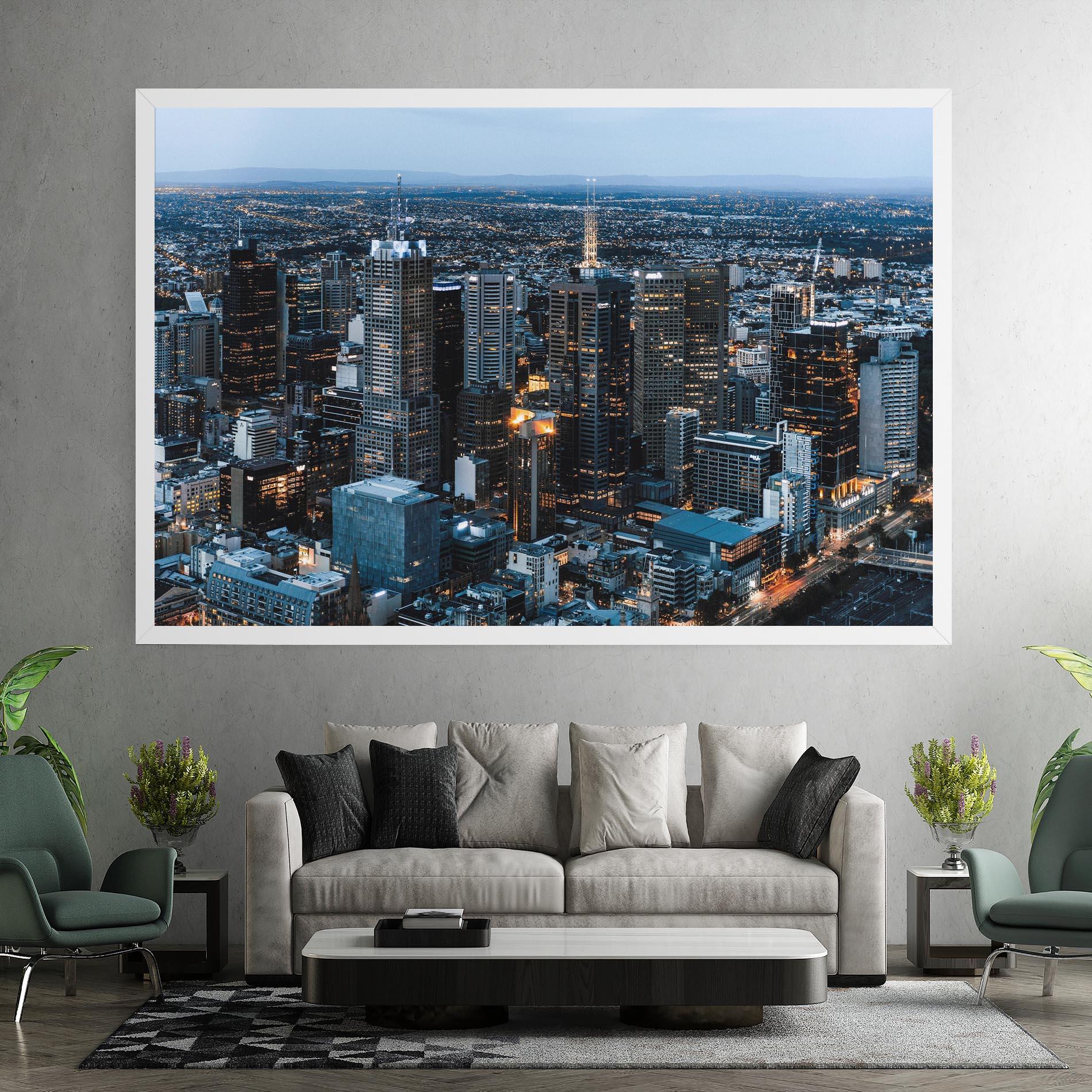 Tablou Canvas Yellow Lights Skyline mockup 7