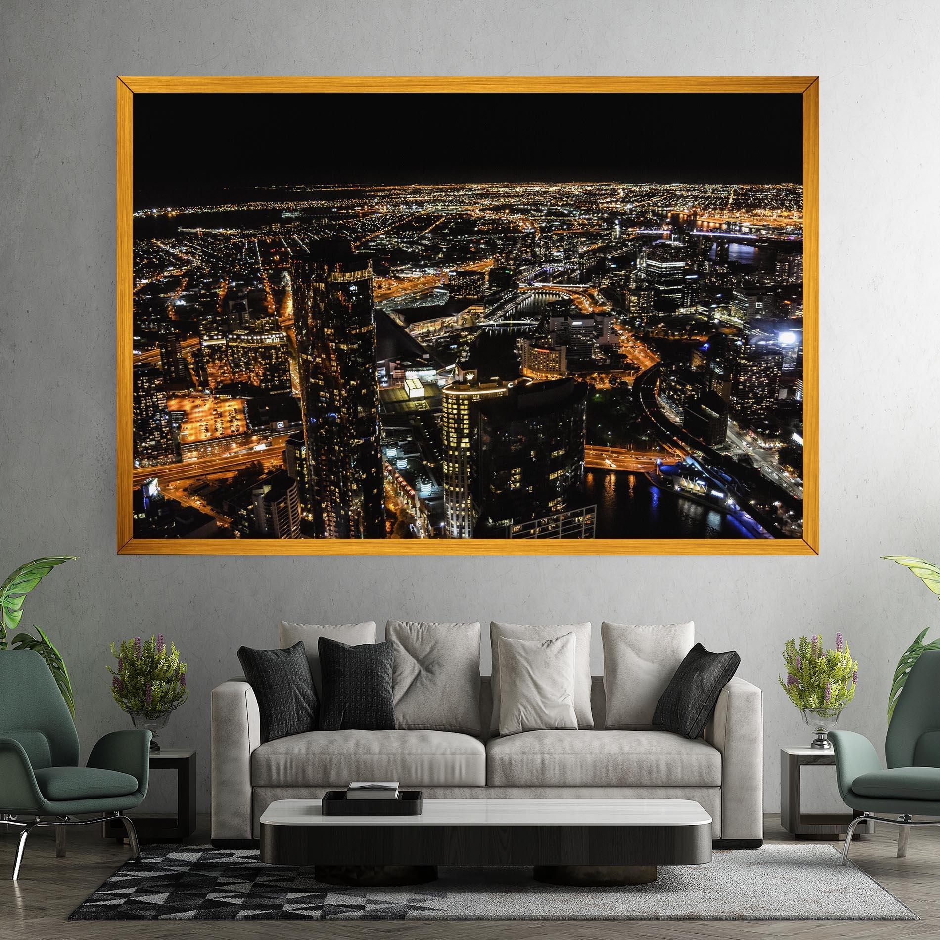 Tablou Canvas Black City Light mockup 7