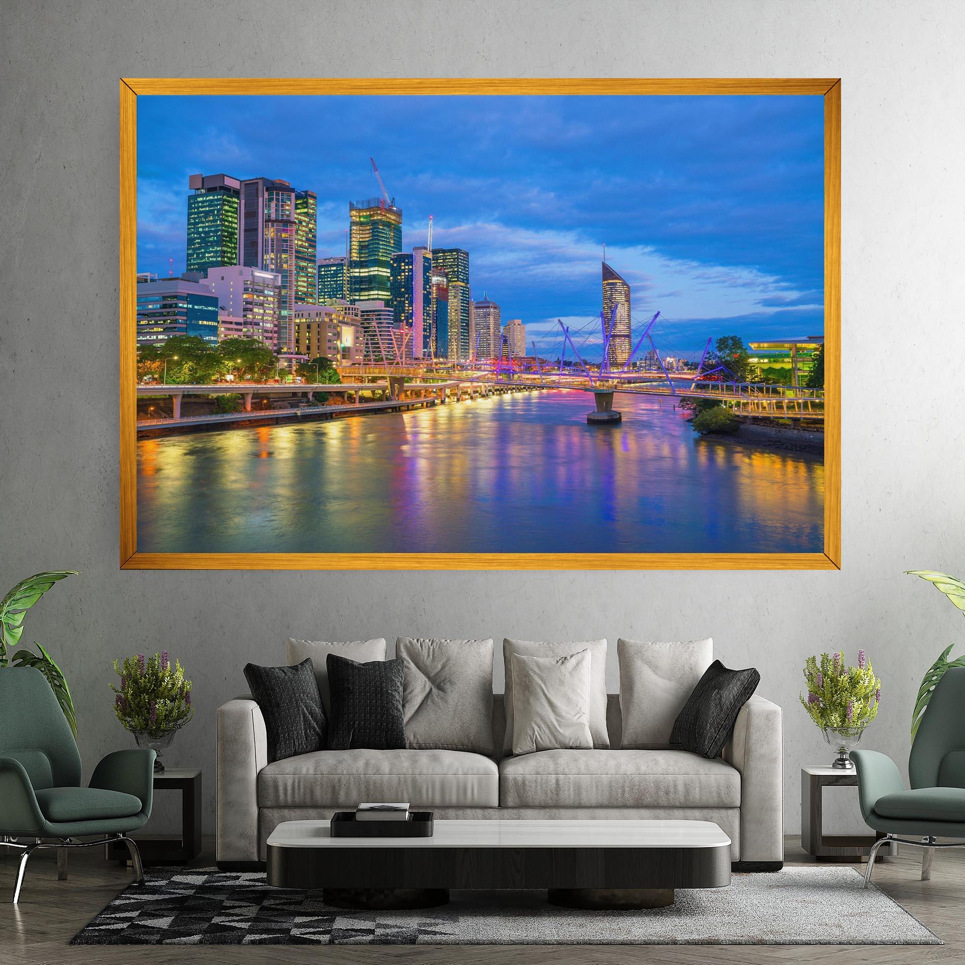 Tablou Canvas Brisbane Skyline View mockup 7