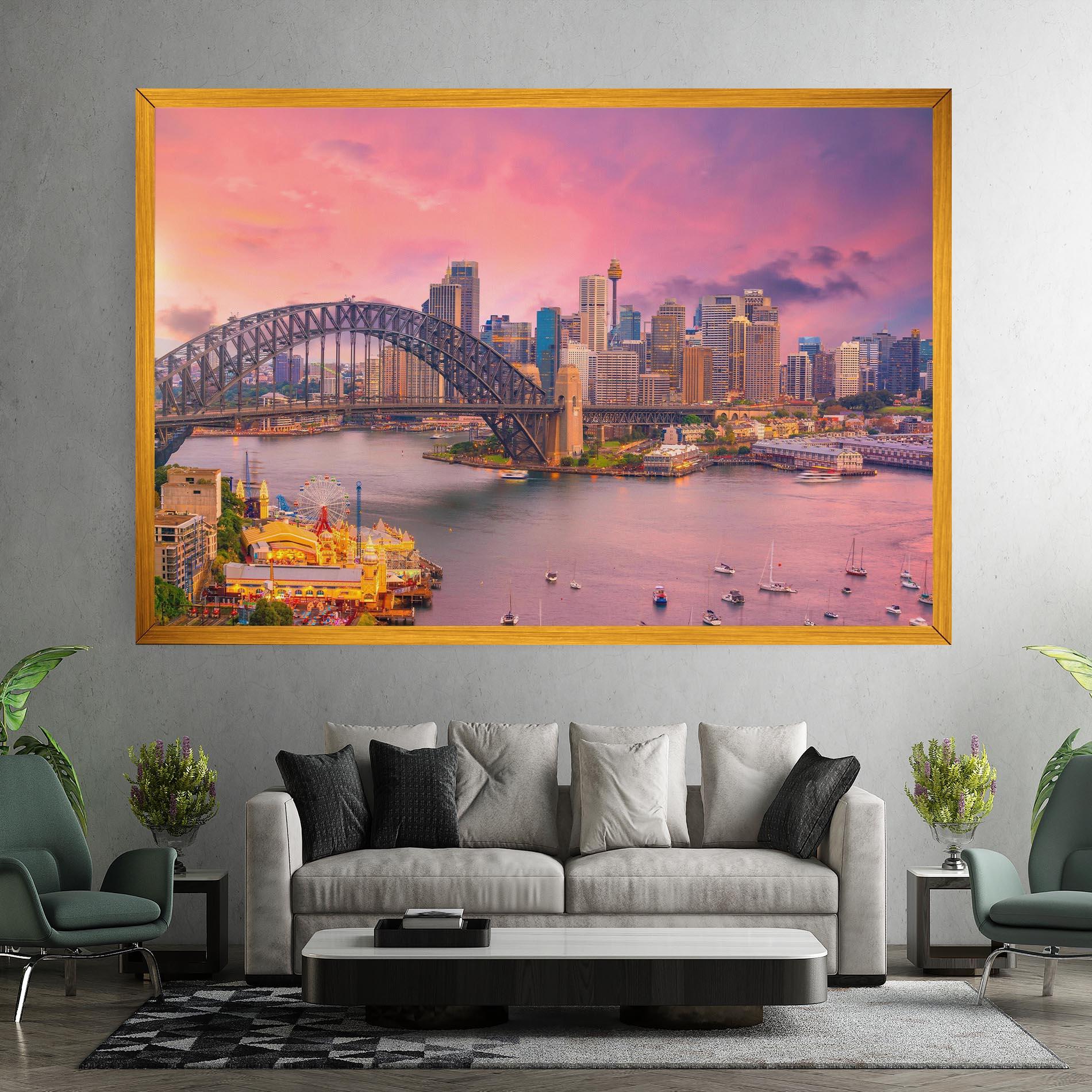 Tablou Canvas Pink Sydney Skyline mockup 7