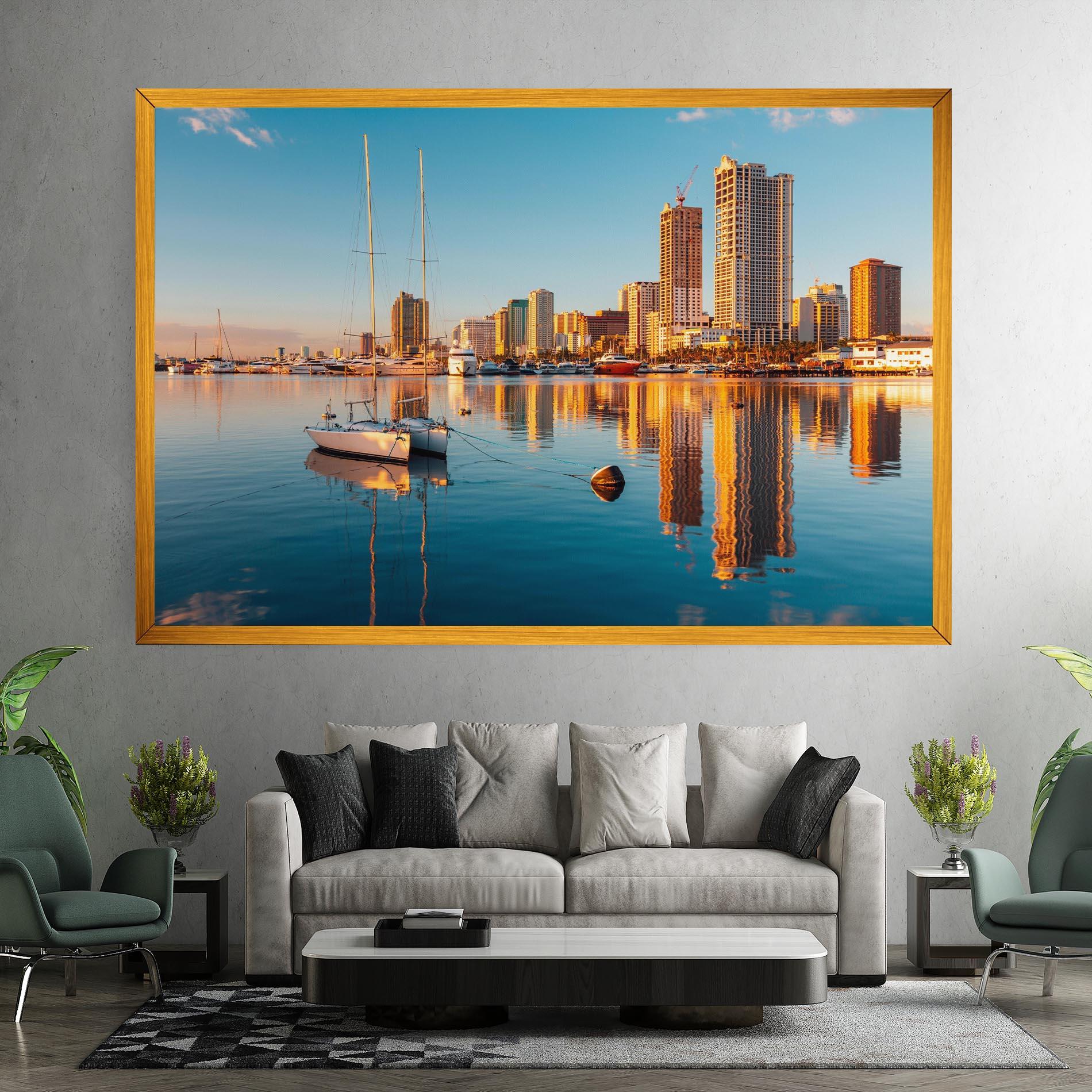 Tablou Canvas Skyscrapers Water mockup 7