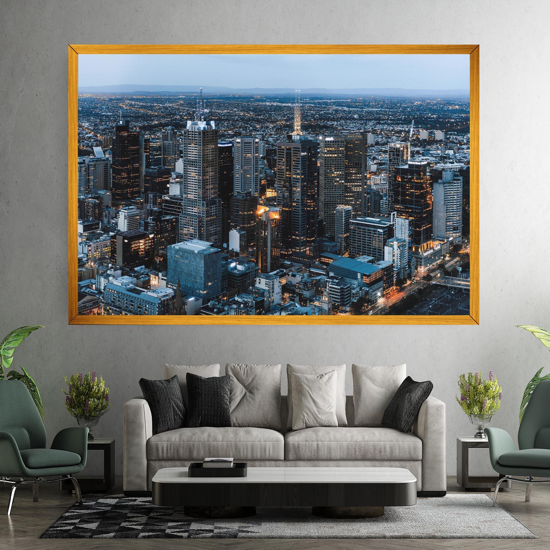 Tablou Canvas Yellow Lights Skyline mockup 7