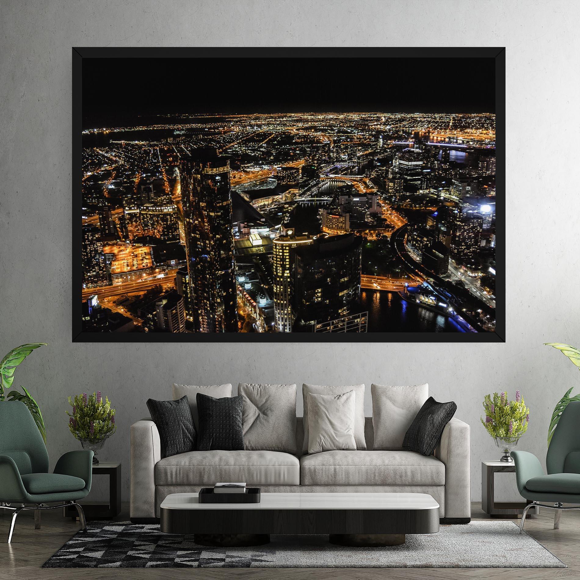 Tablou Canvas Black City Light mockup 7