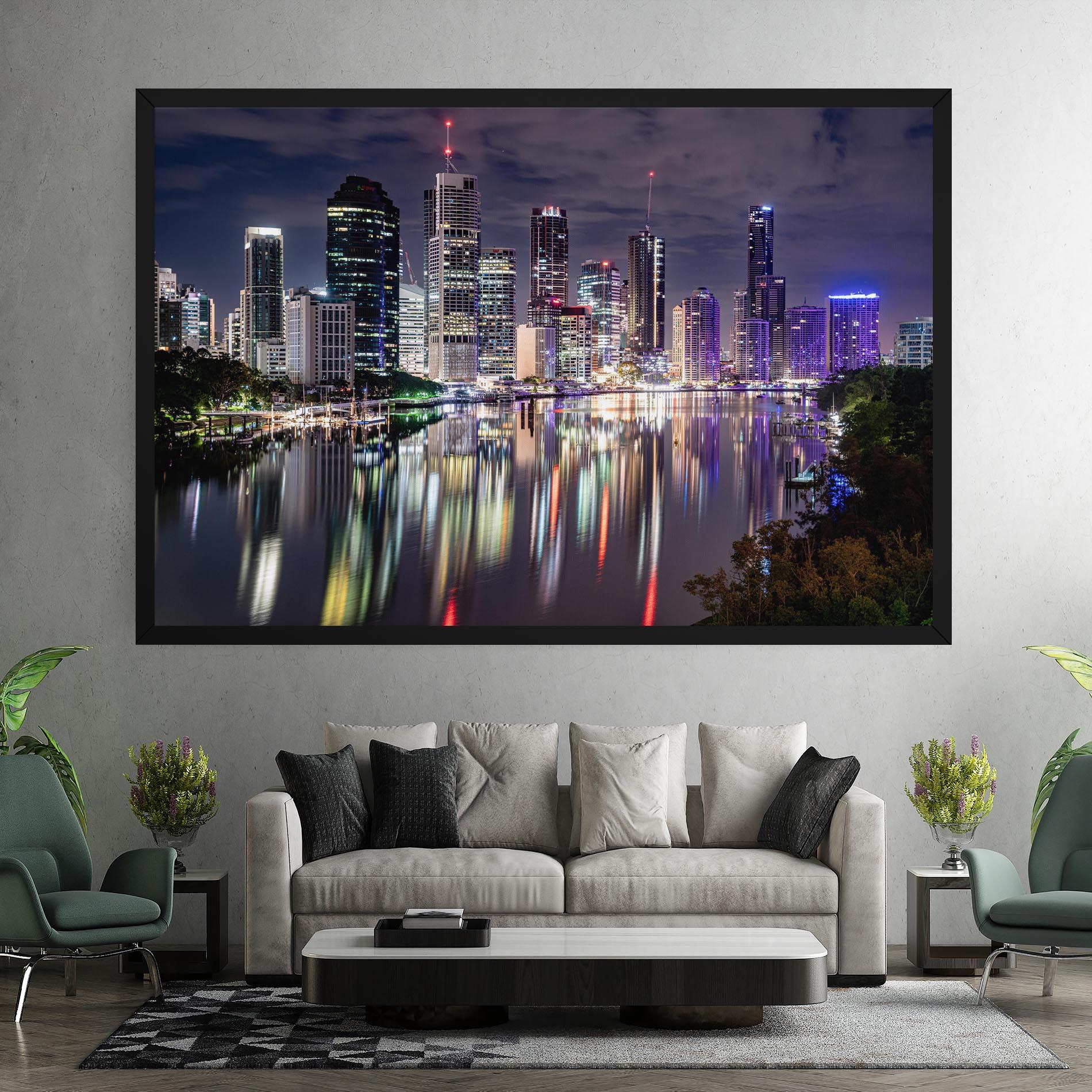 Tablou Canvas Brisbane Night mockup 7