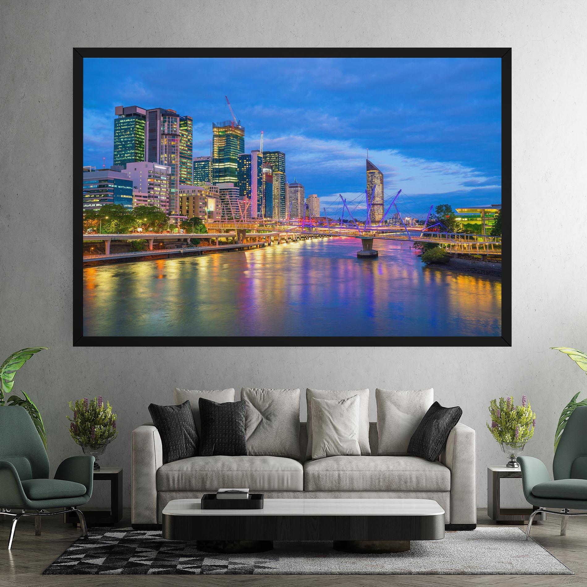 Tablou Canvas Brisbane Skyline View mockup 7