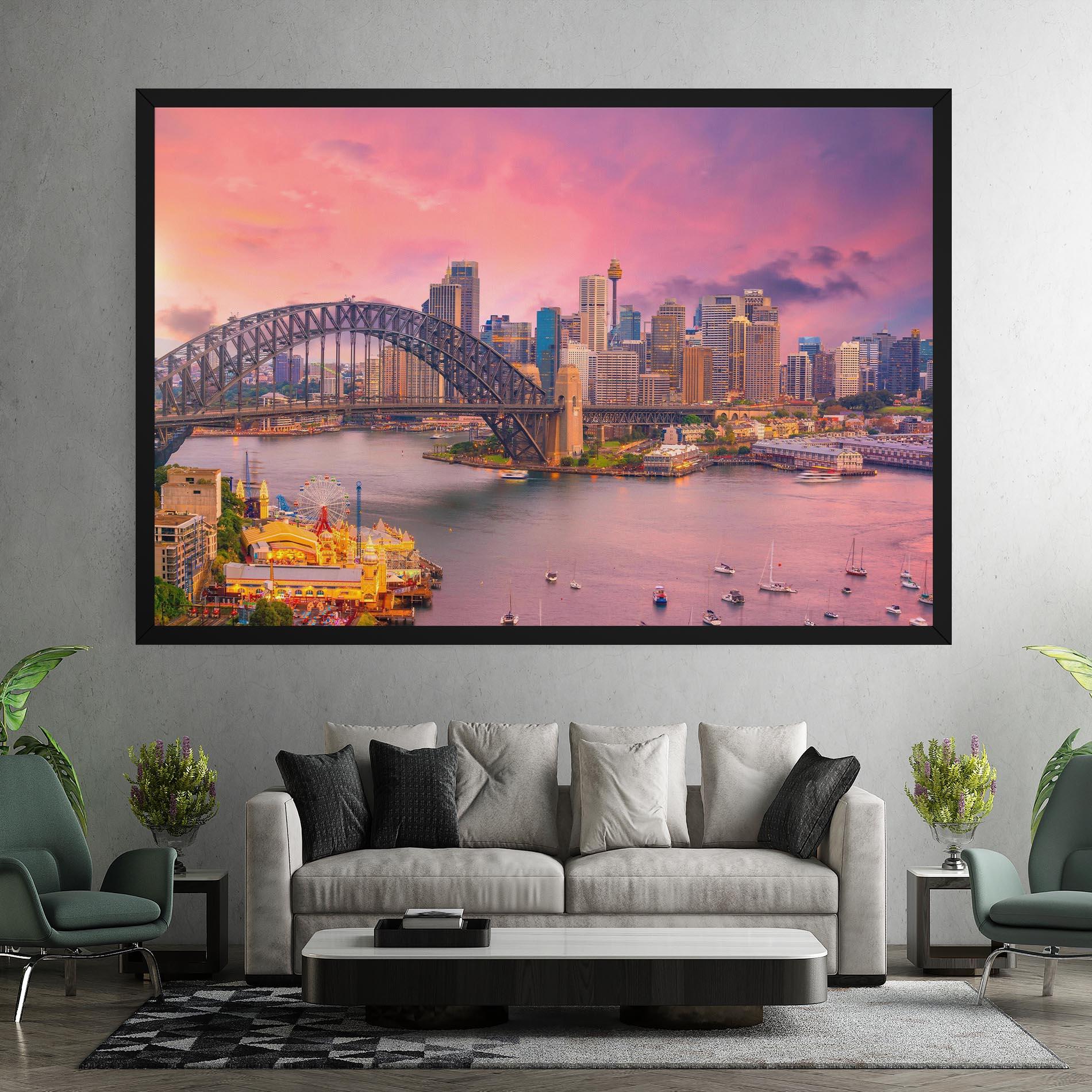 Tablou Canvas Pink Sydney Skyline mockup 7