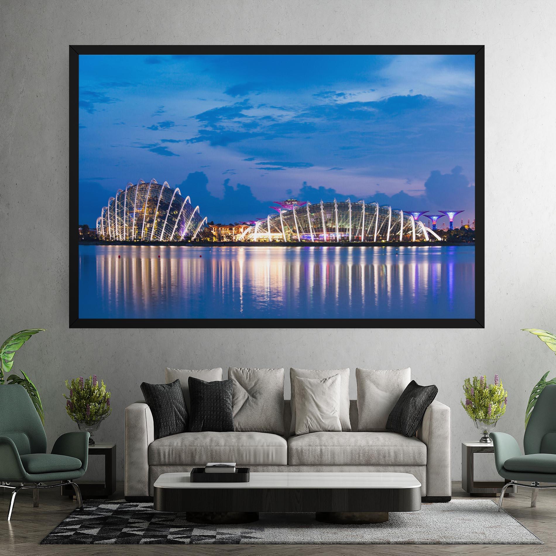 Tablou Canvas Singapore Blue Sunset mockup 7