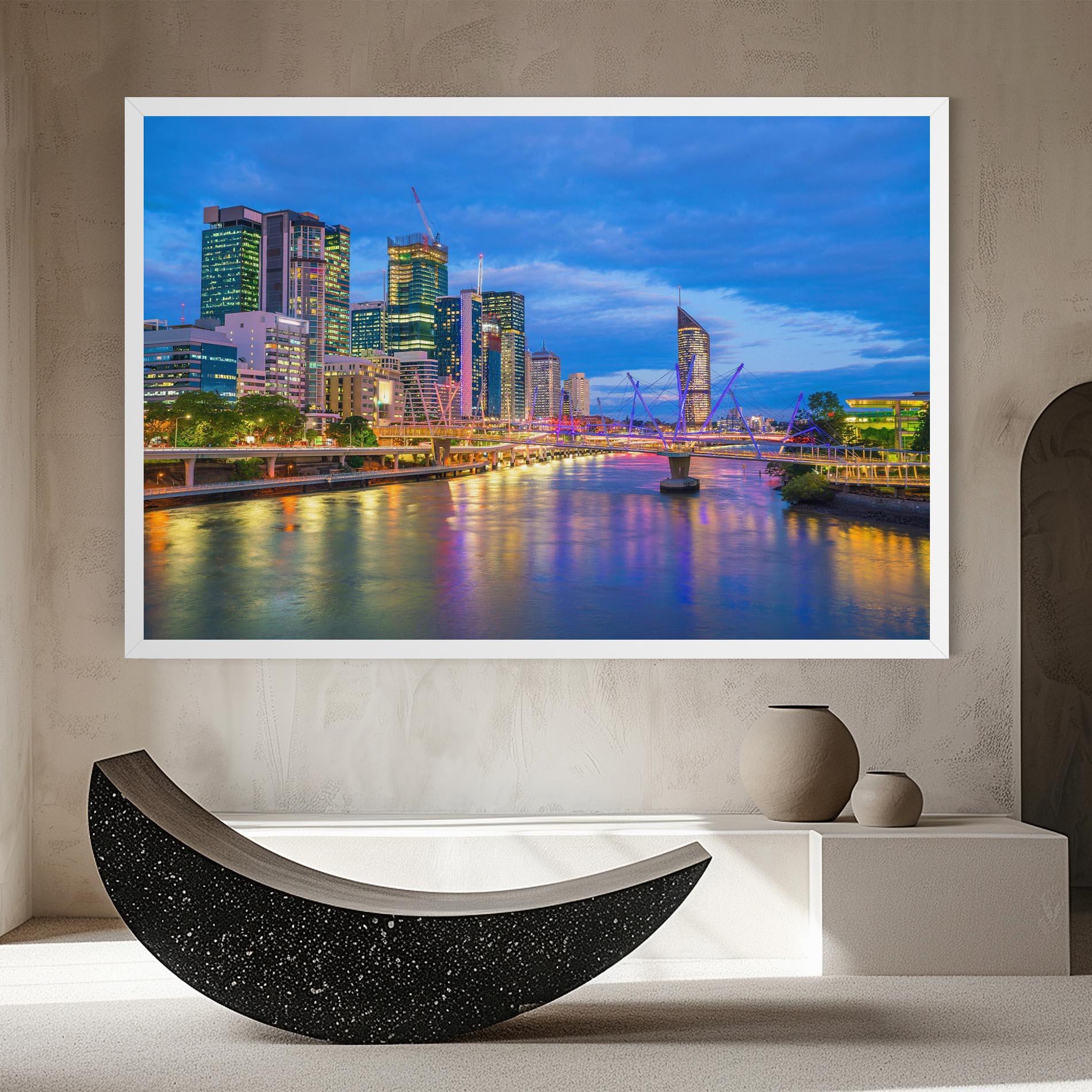 Tablou Canvas Brisbane Skyline View mockup 8