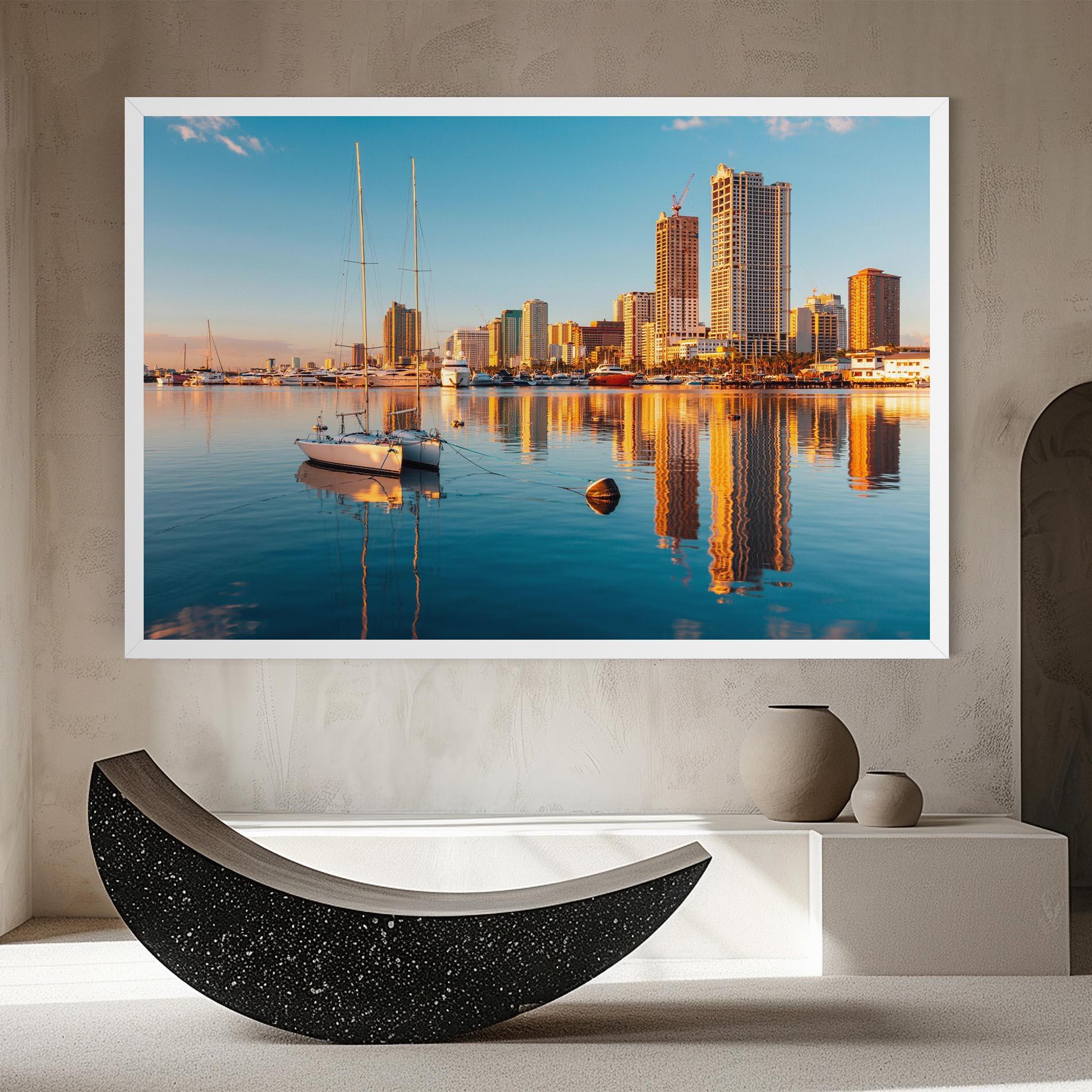 Tablou Canvas Skyscrapers Water mockup 8