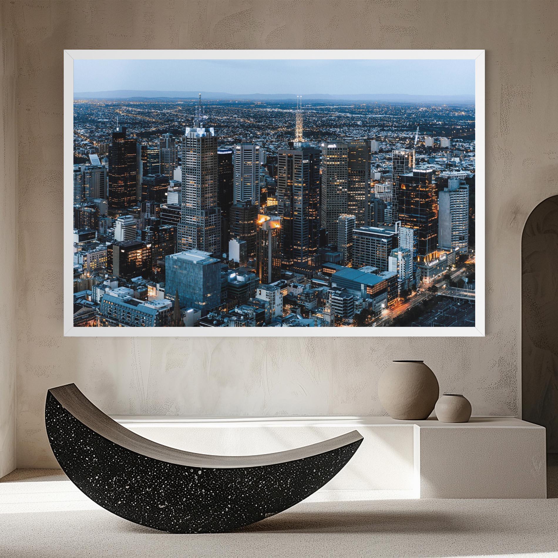 Tablou Canvas Yellow Lights Skyline mockup 8