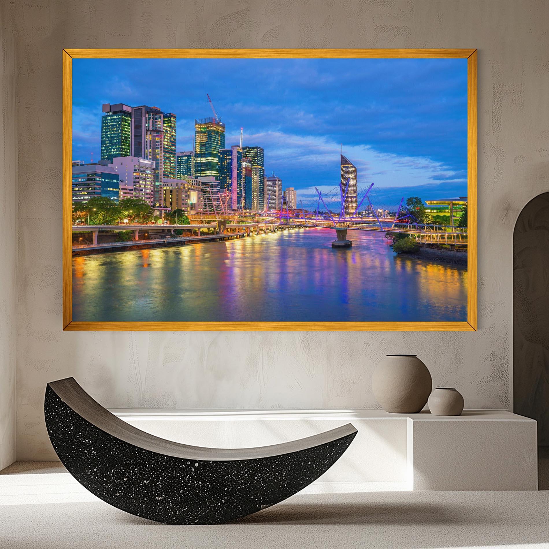 Tablou Canvas Brisbane Skyline View mockup 8