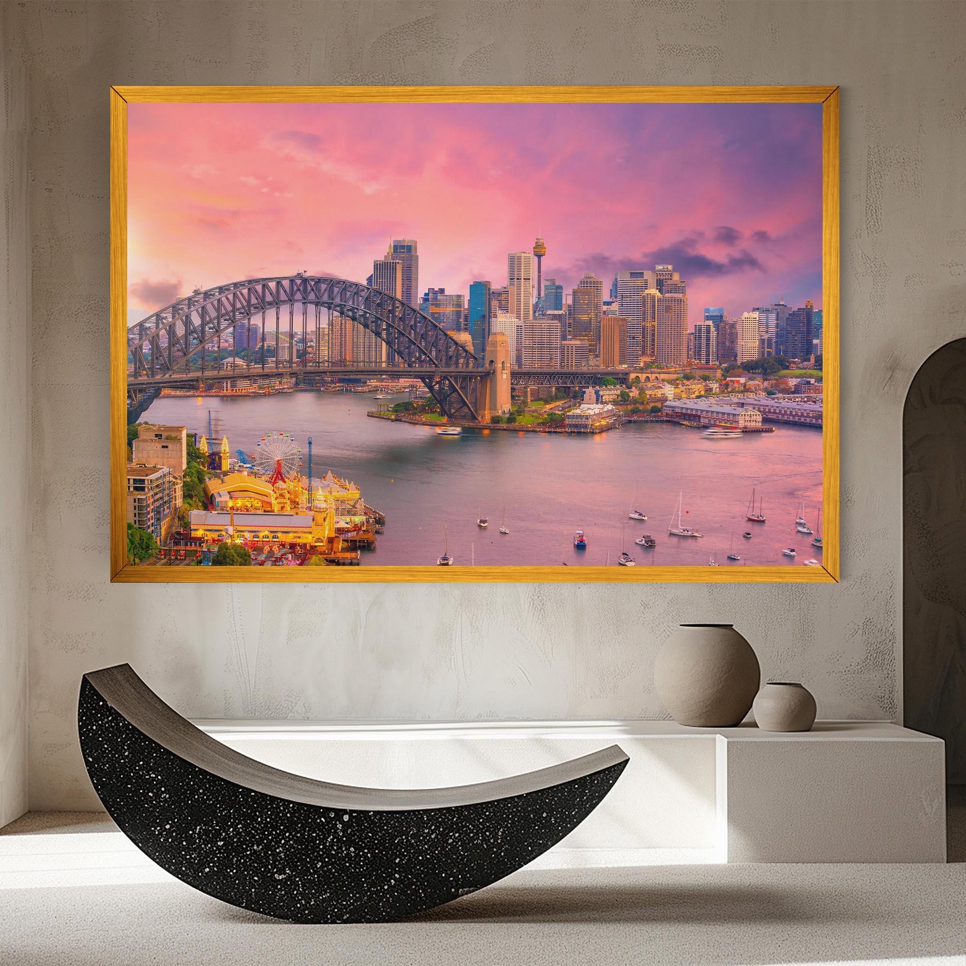 Tablou Canvas Pink Sydney Skyline mockup 8