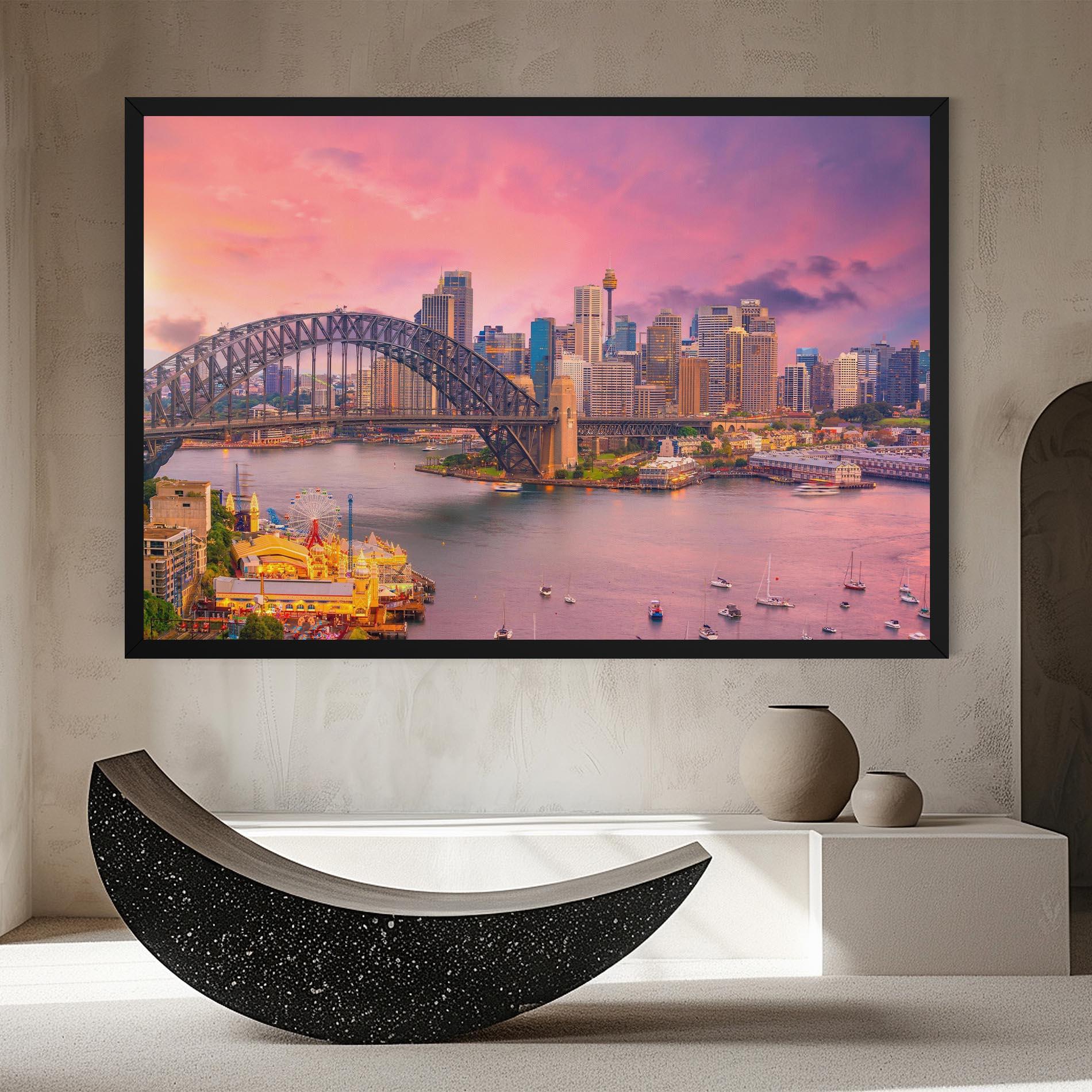 Tablou Canvas Pink Sydney Skyline mockup 8