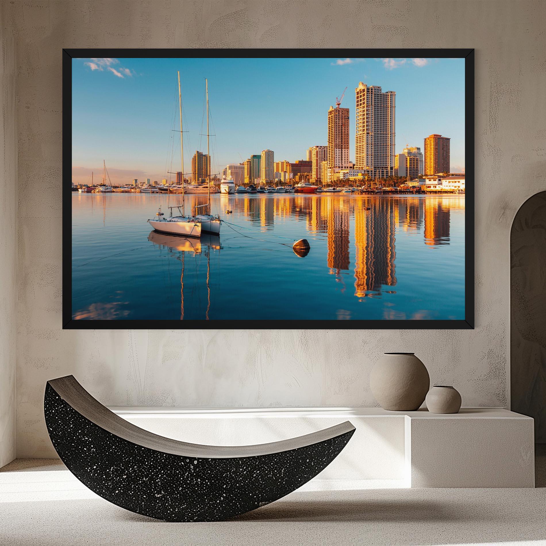 Tablou Canvas Skyscrapers Water mockup 8