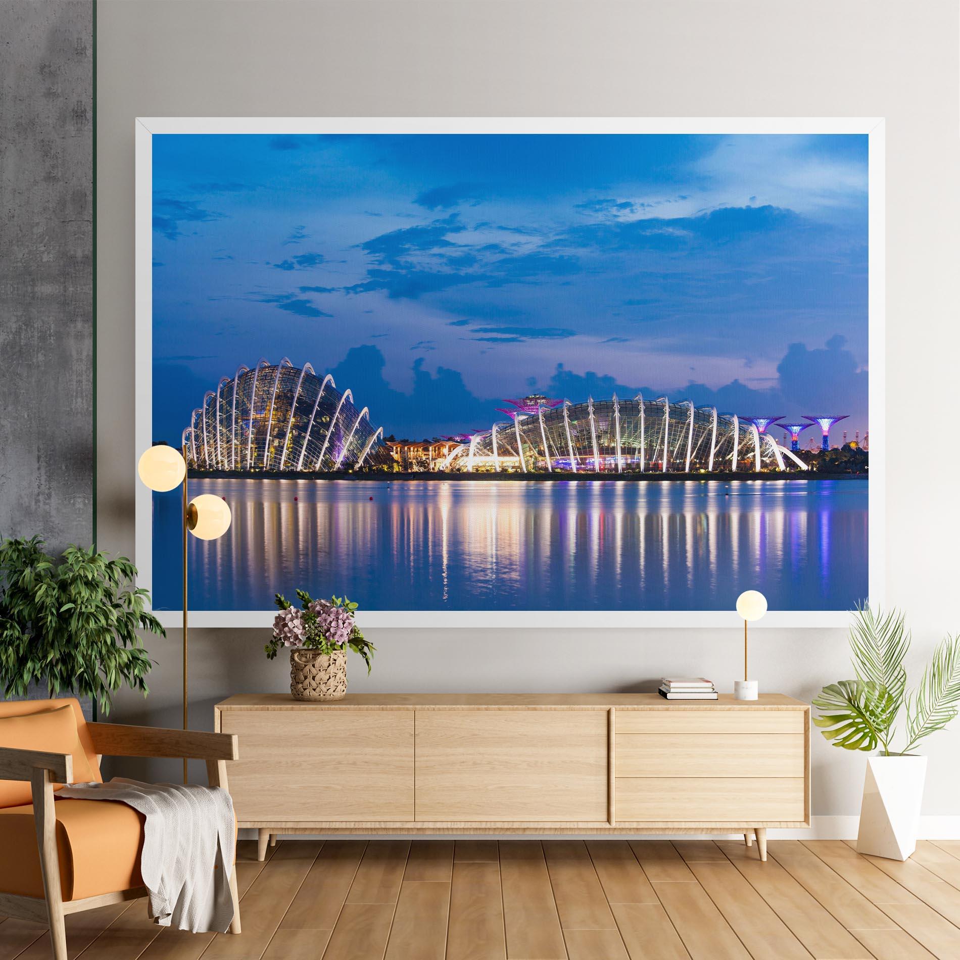 Tablou Canvas Singapore Blue Sunset mockup 9