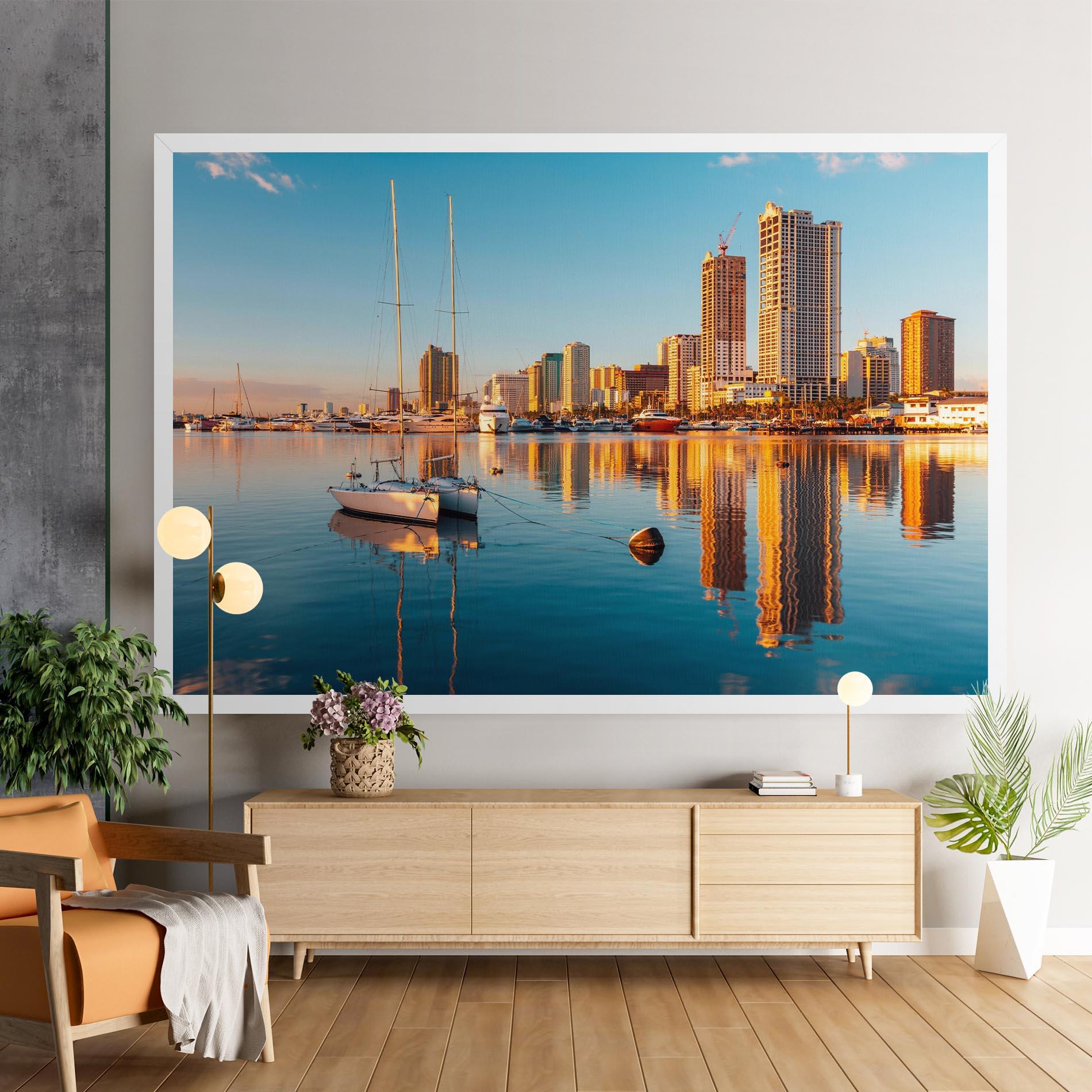 Tablou Canvas Skyscrapers Water mockup 9