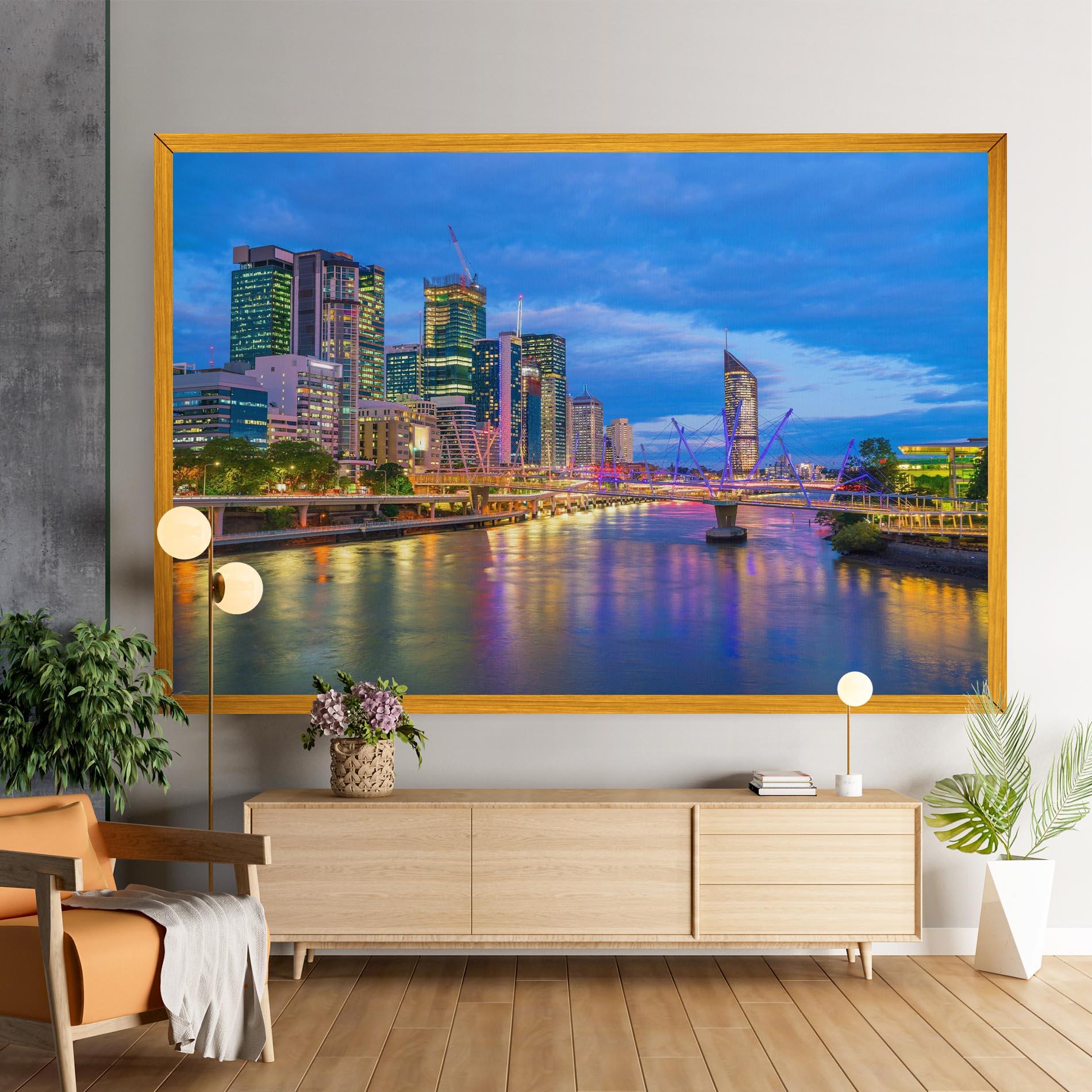 Tablou Canvas Brisbane Skyline View mockup 9