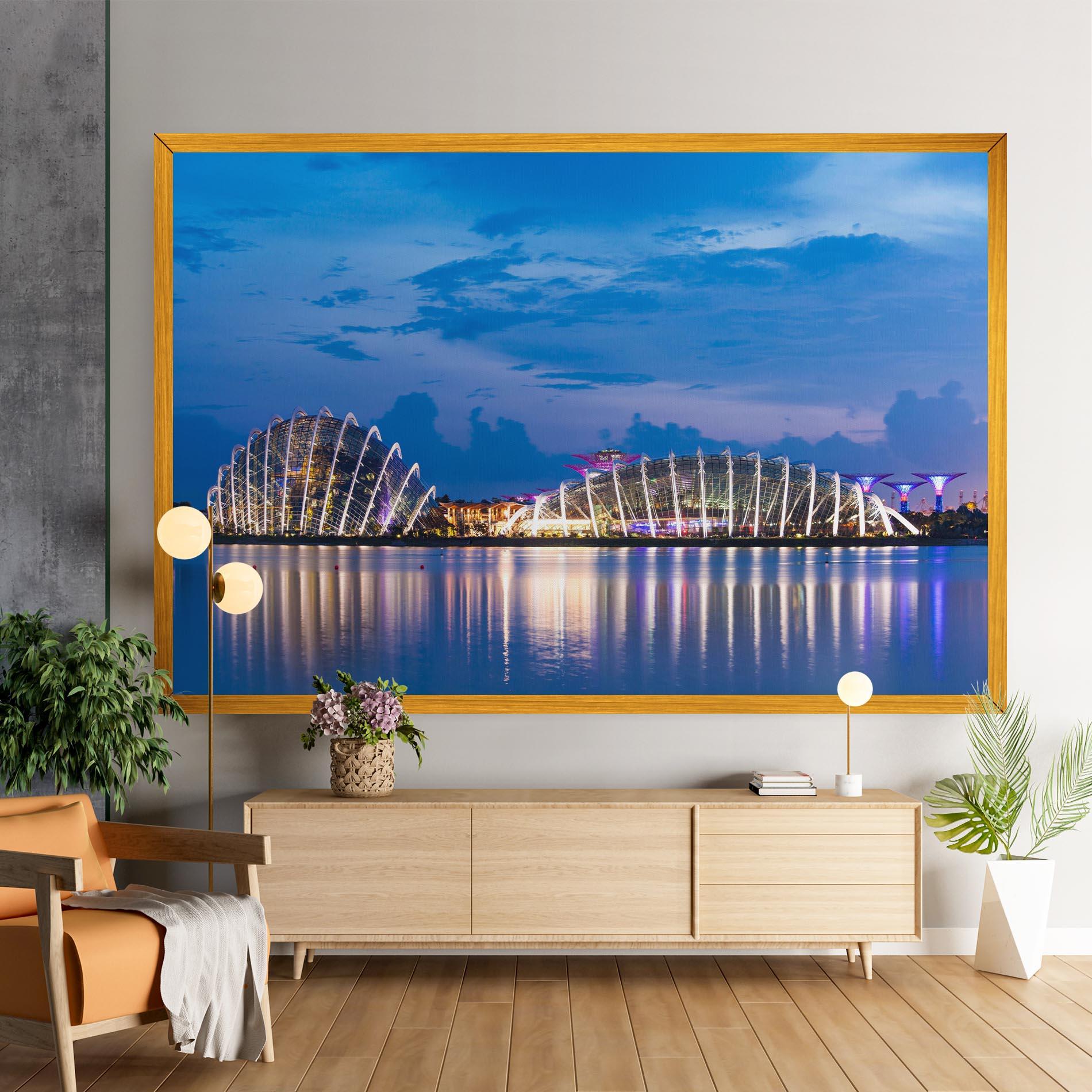 Tablou Canvas Singapore Blue Sunset mockup 9
