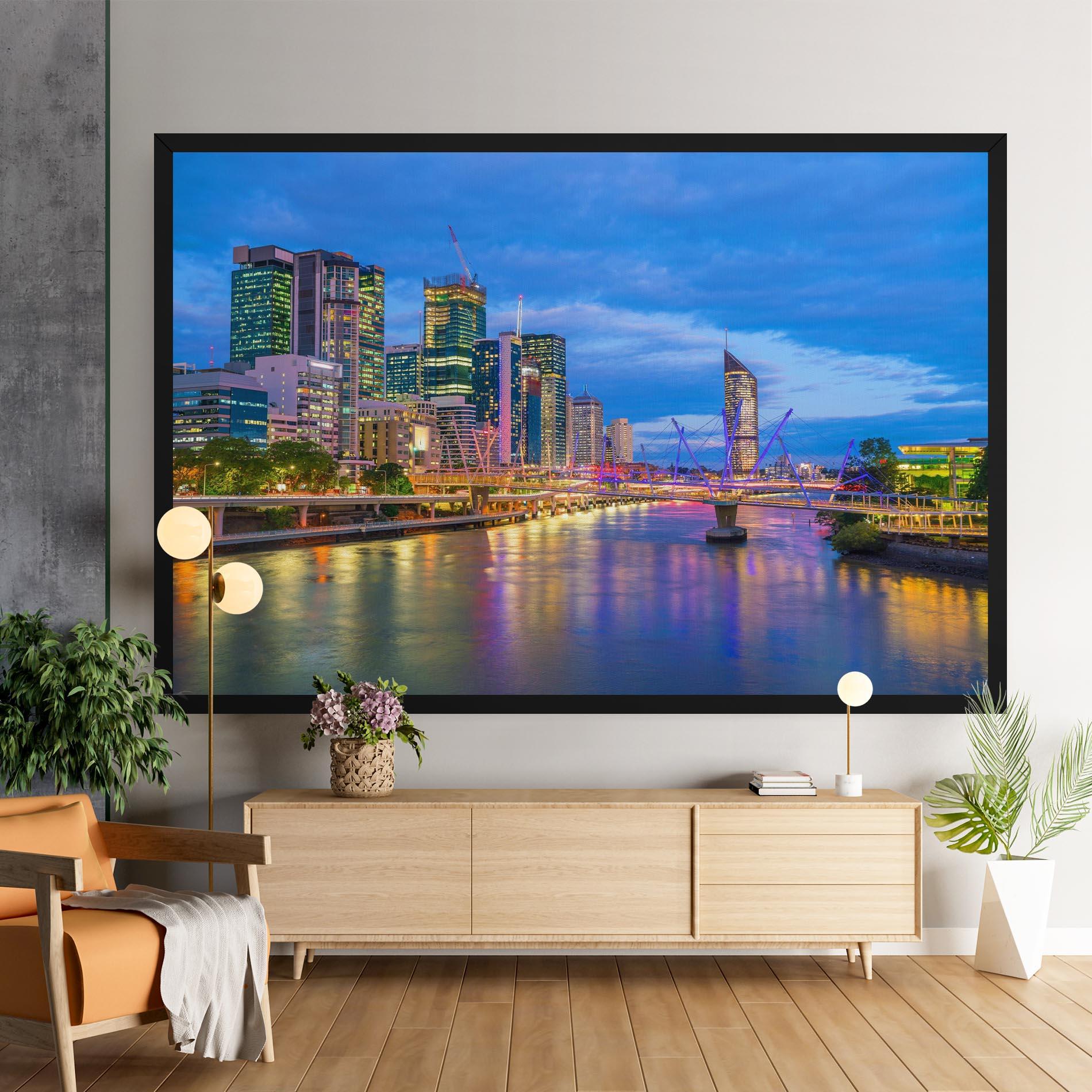 Tablou Canvas Brisbane Skyline View mockup 9