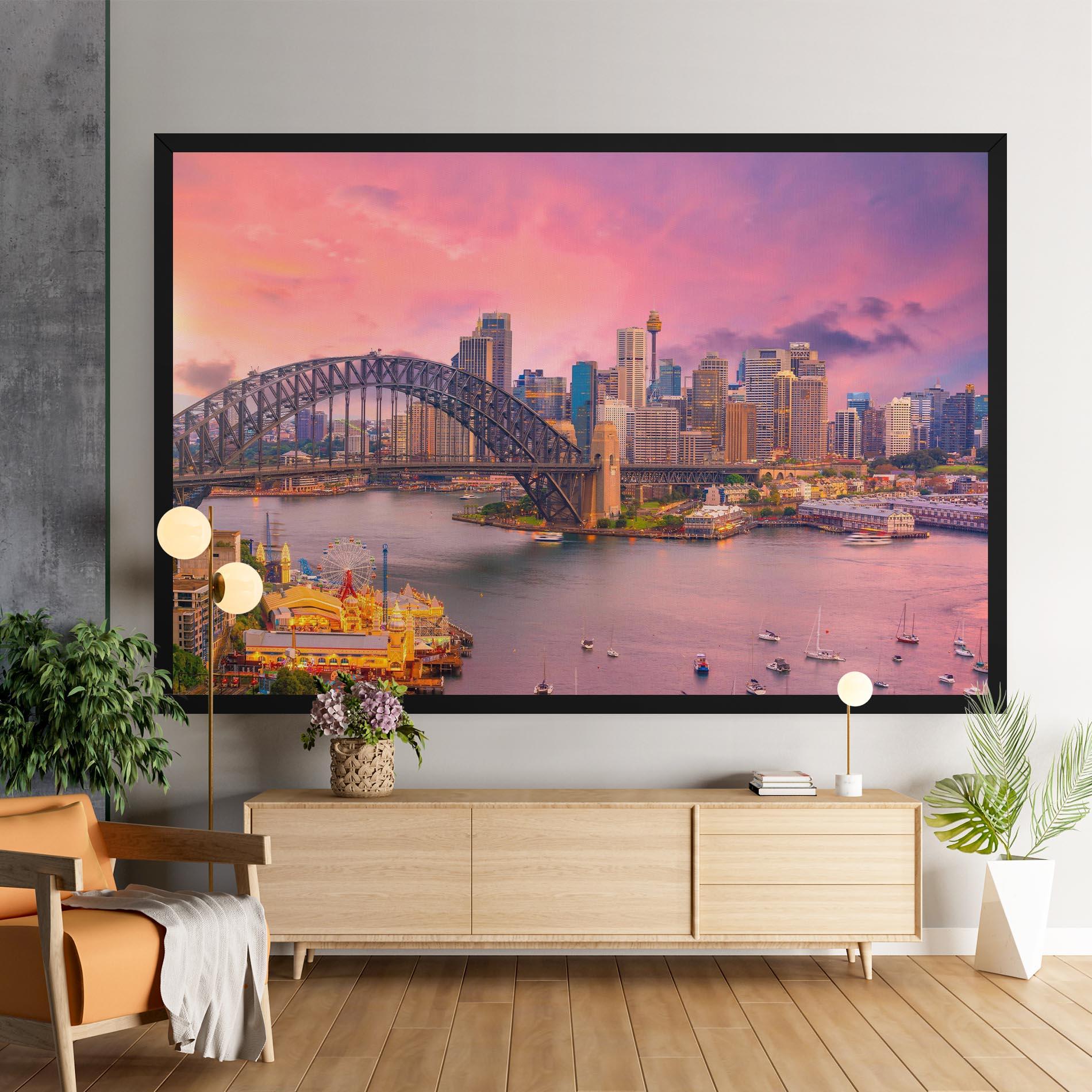 Tablou Canvas Pink Sydney Skyline mockup 9