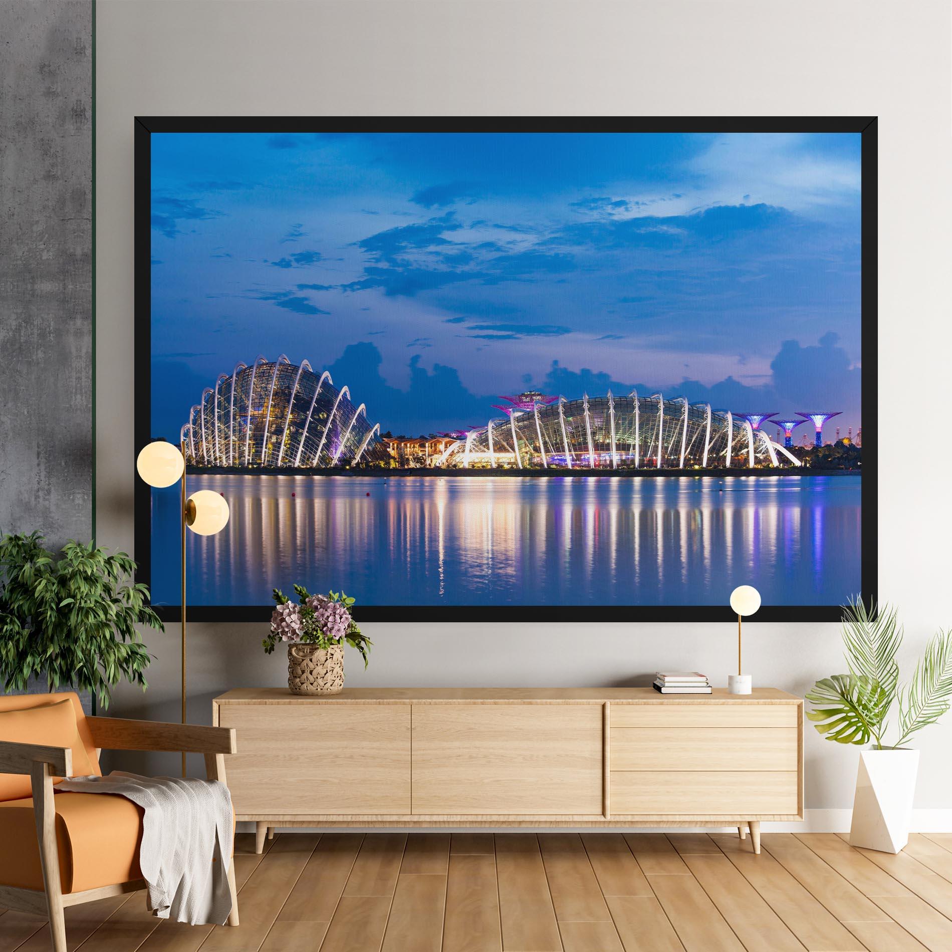 Tablou Canvas Singapore Blue Sunset mockup 9