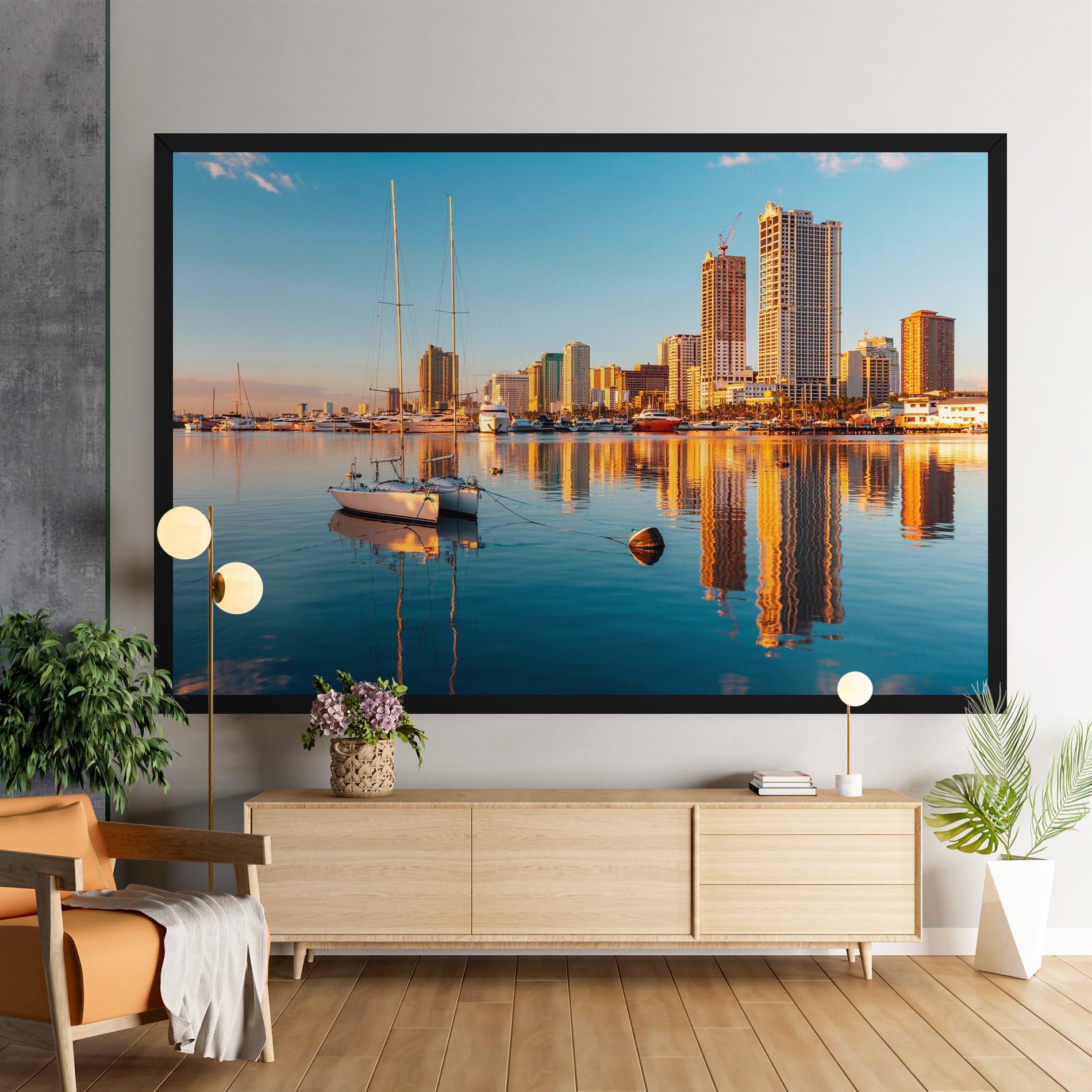 Tablou Canvas Skyscrapers Water mockup 9