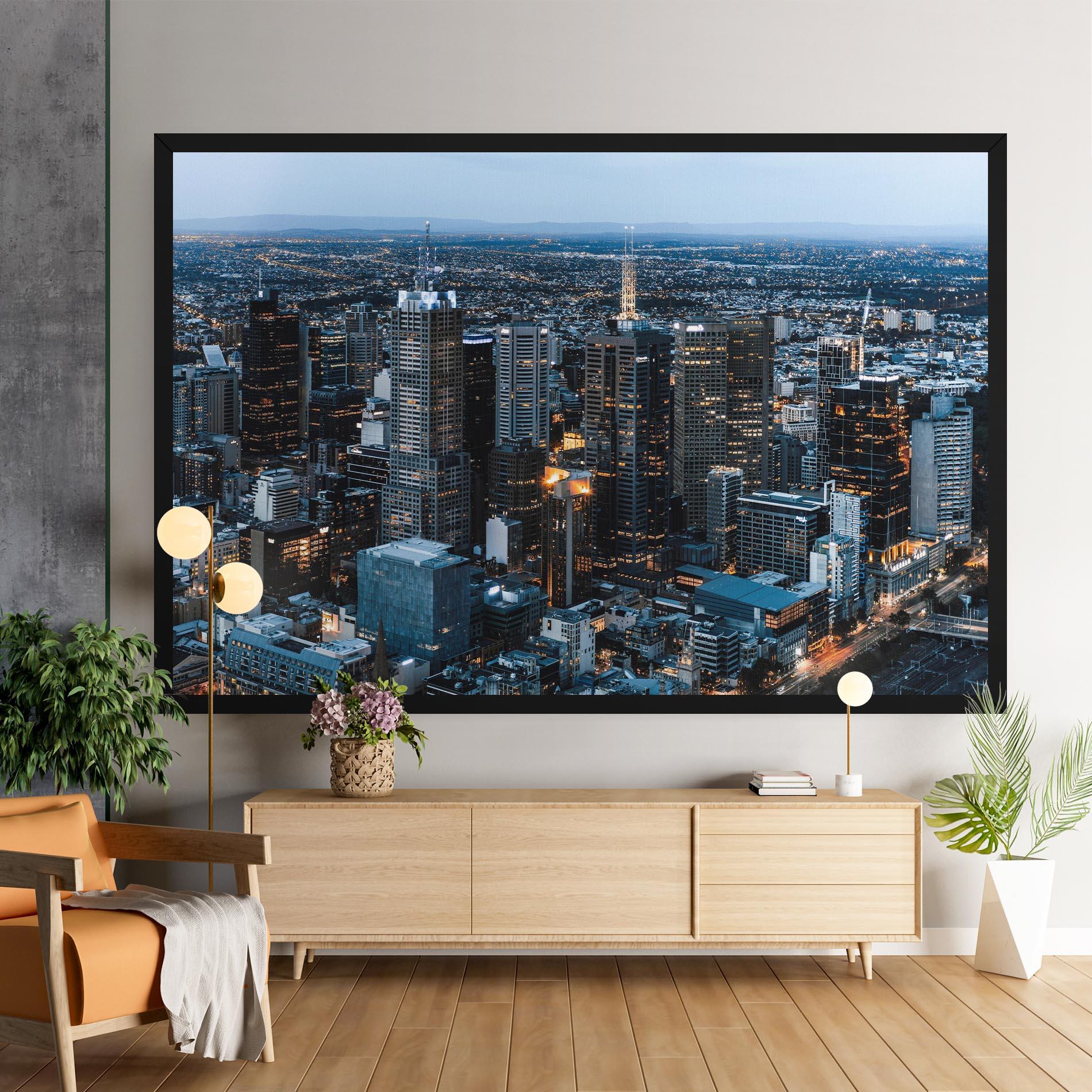 Tablou Canvas Yellow Lights Skyline mockup 9