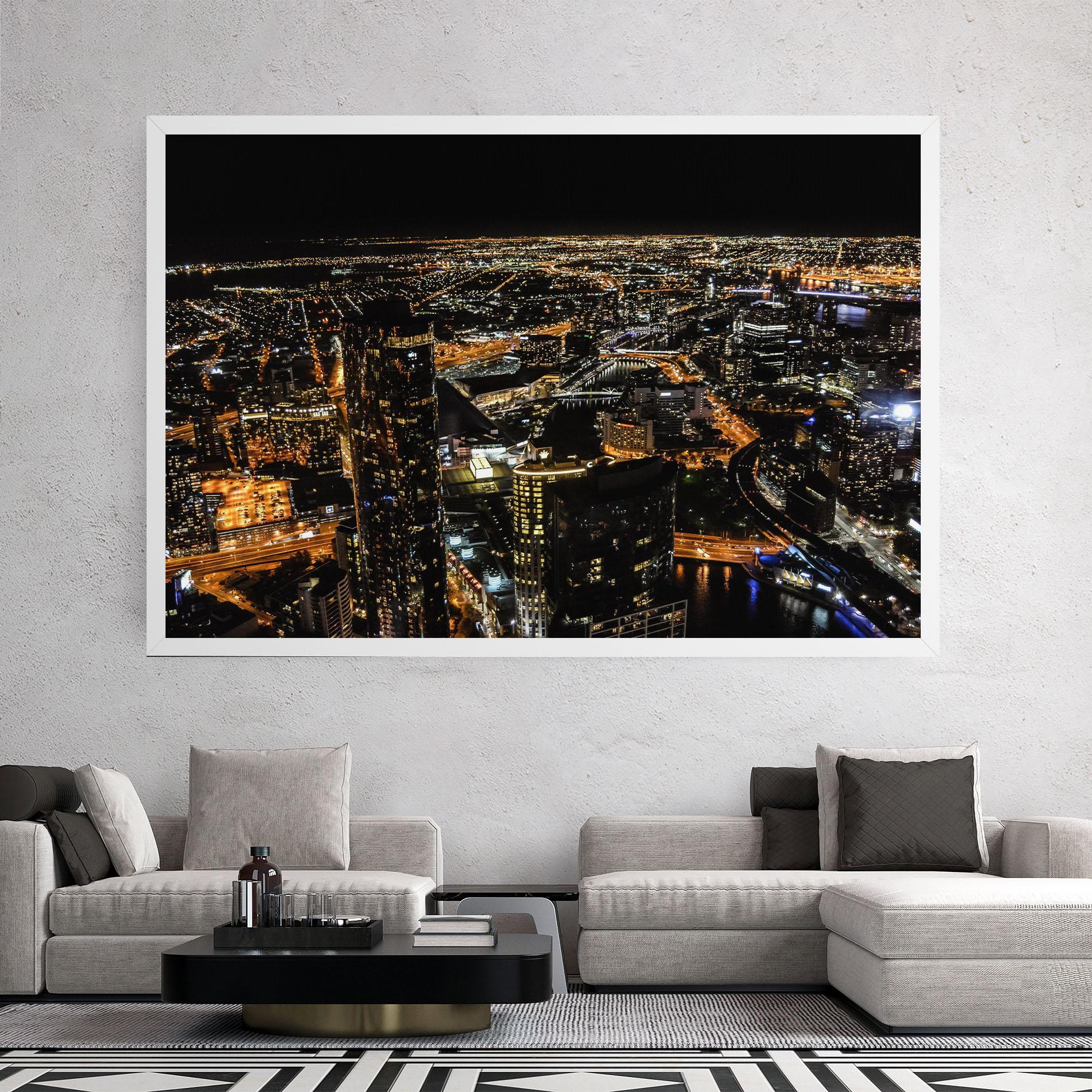 Tablou Canvas Black City Light mockup 2