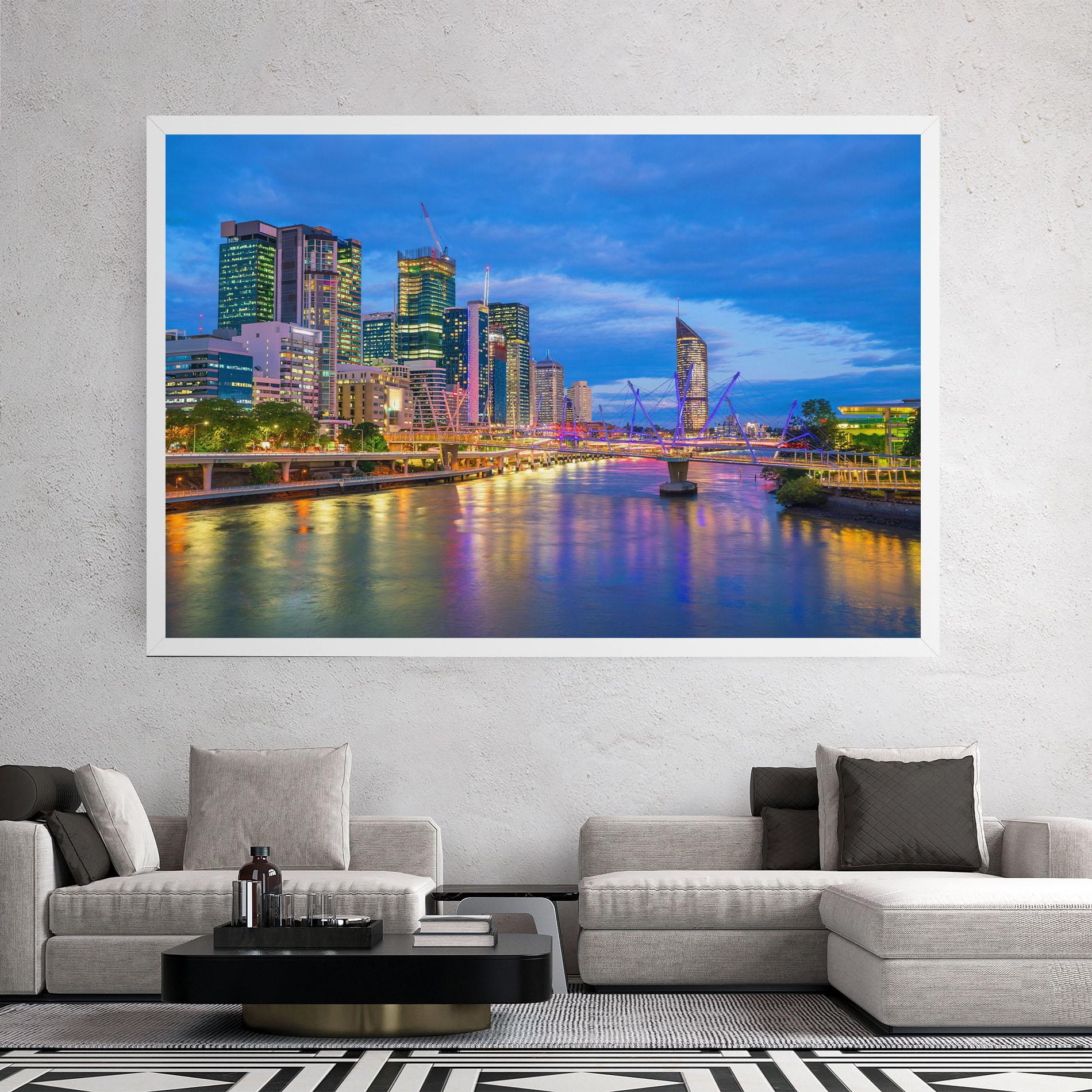 Tablou Canvas Brisbane Skyline View mockup 2